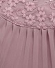 فستان ذو ثنيات وياقة من شريط الزينة باللون الوردي image number 3