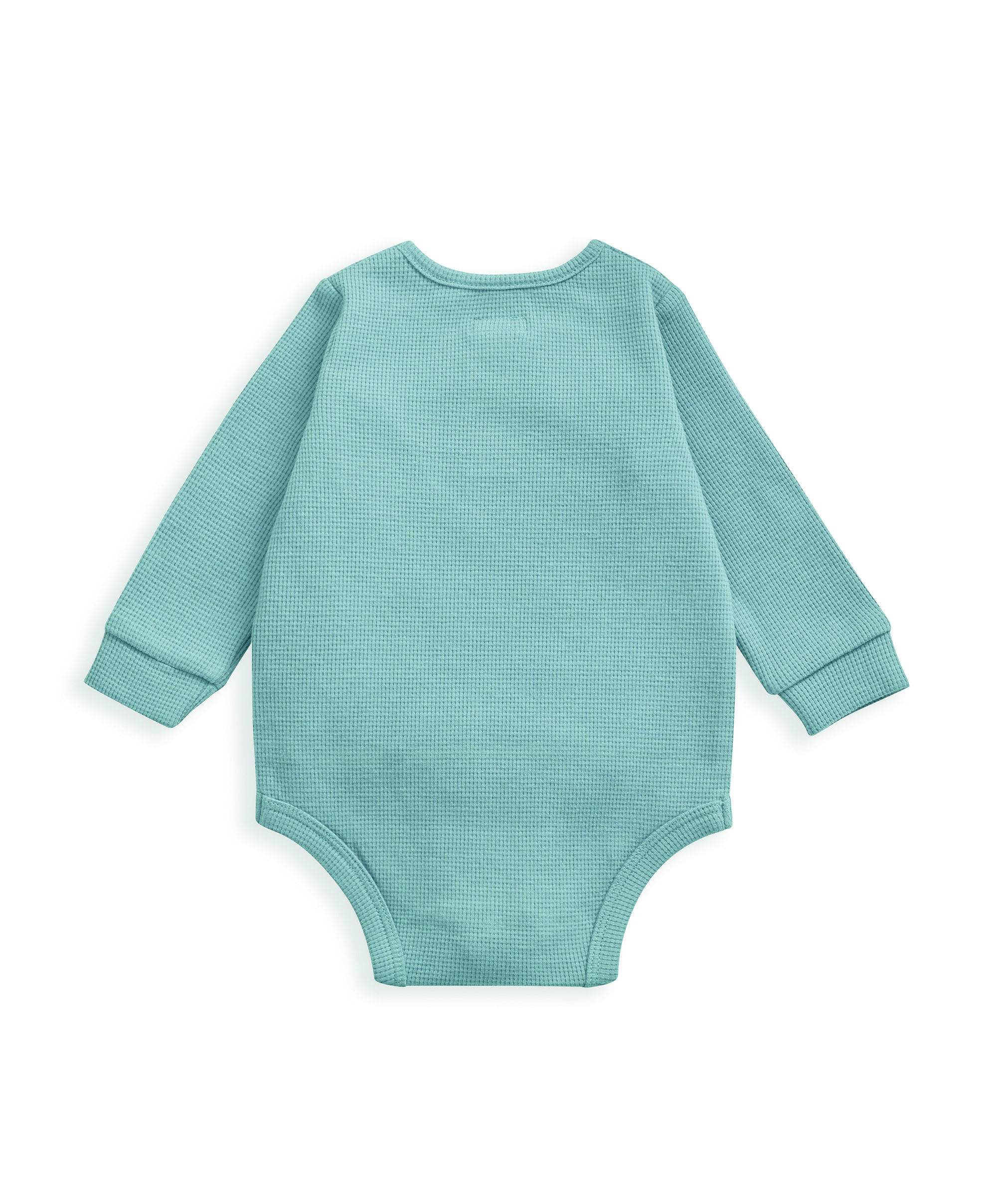 لباس قطعة واحدة بنسيج متشابك - أزرق image number 3