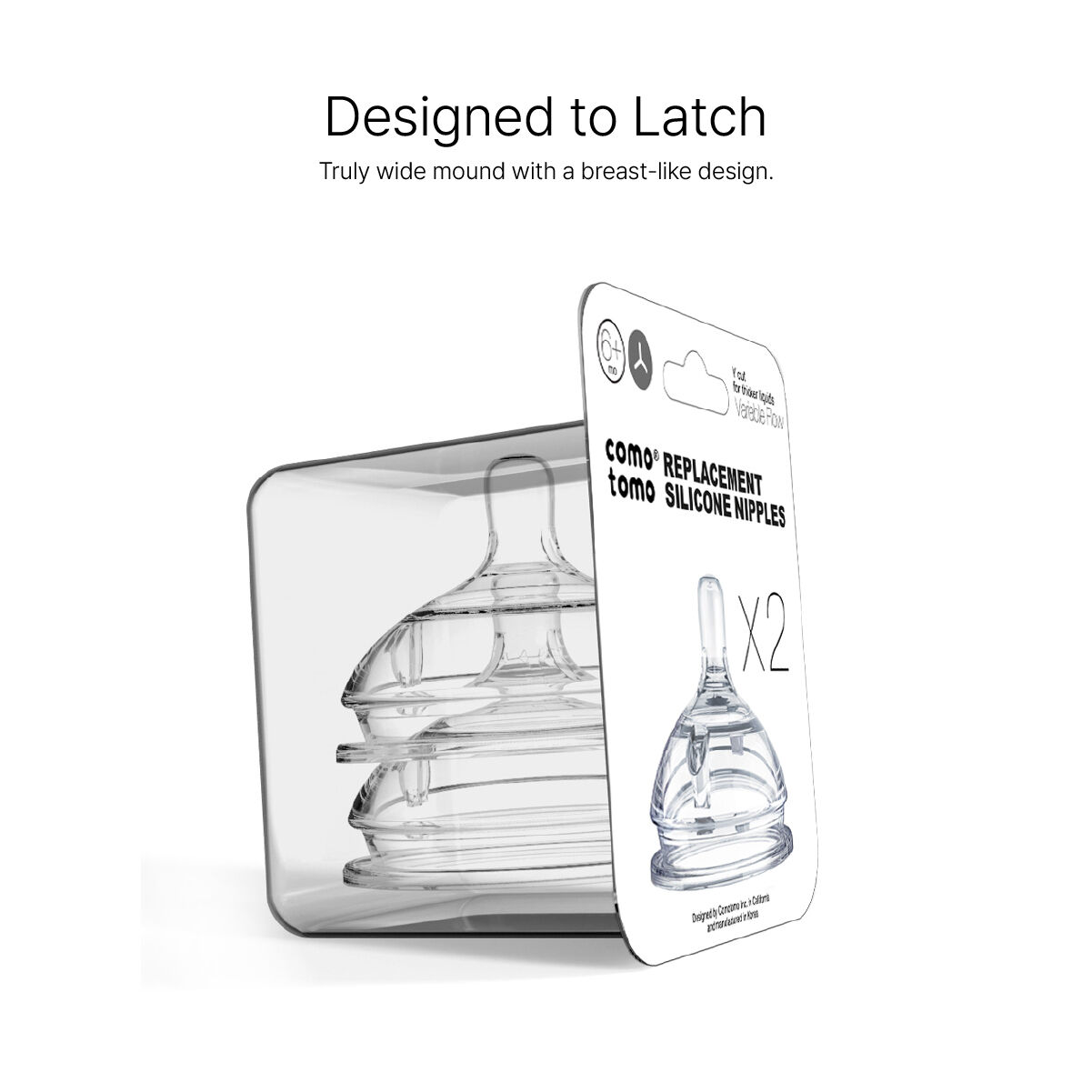 مجموعة حلمات كوموتومو شفافة ناتشورال تيت (تدفق متنوع) شفافة سيليكون، قطعتان  image number 3