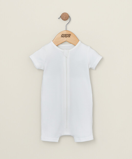 رومبر عضوي مضلع بسحّاب - أبيض رومبر عضوي مضلع بسحّاب - أبيض image number 1