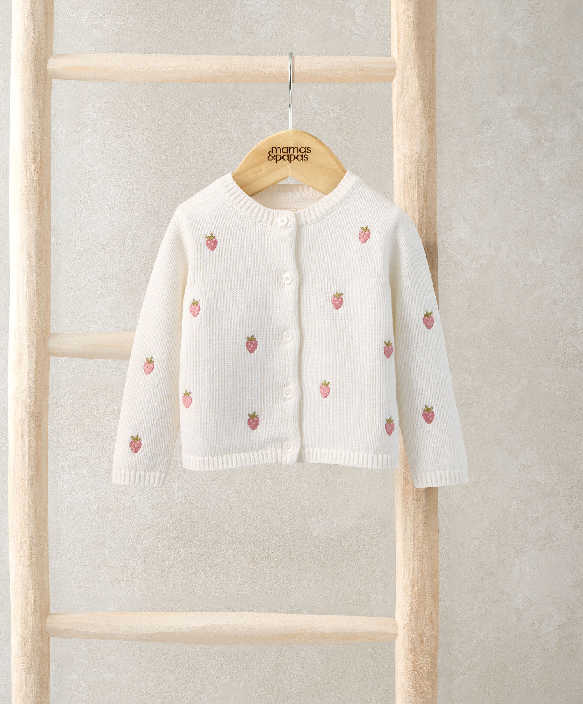 كارديغان بنقشة فراولة باللون الوردي image number 1