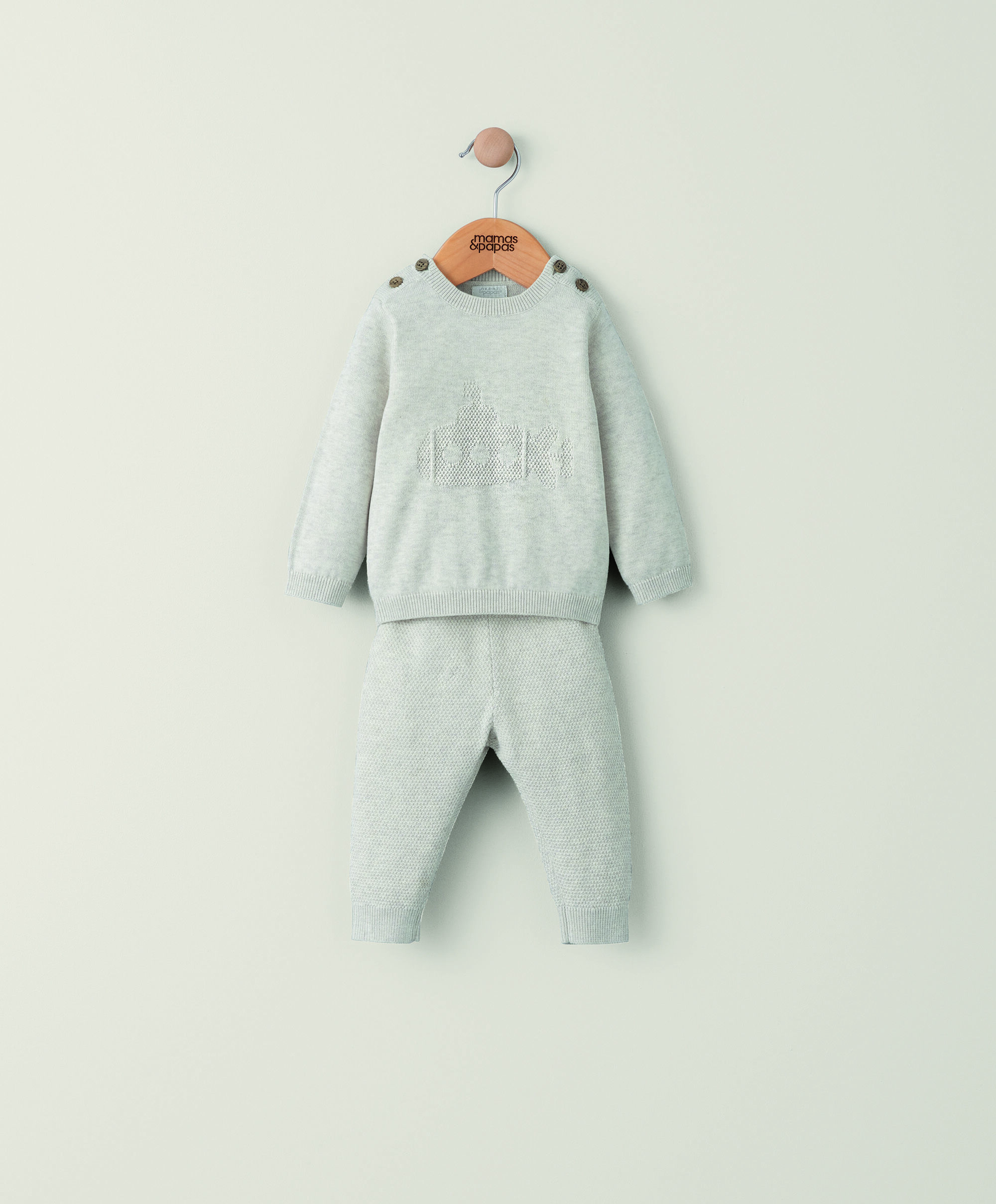 طقم منسوج بنقشة - قطعتان image number 1