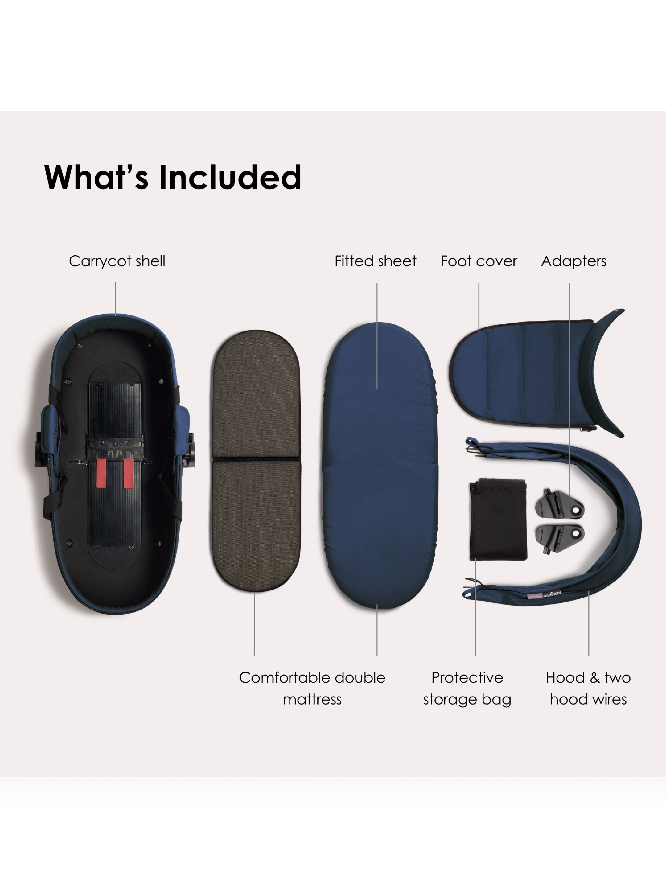 مجموعة مقعد عربة أطفال يويو لعمر 6 أشهر فأكثر - أزرق image number 5