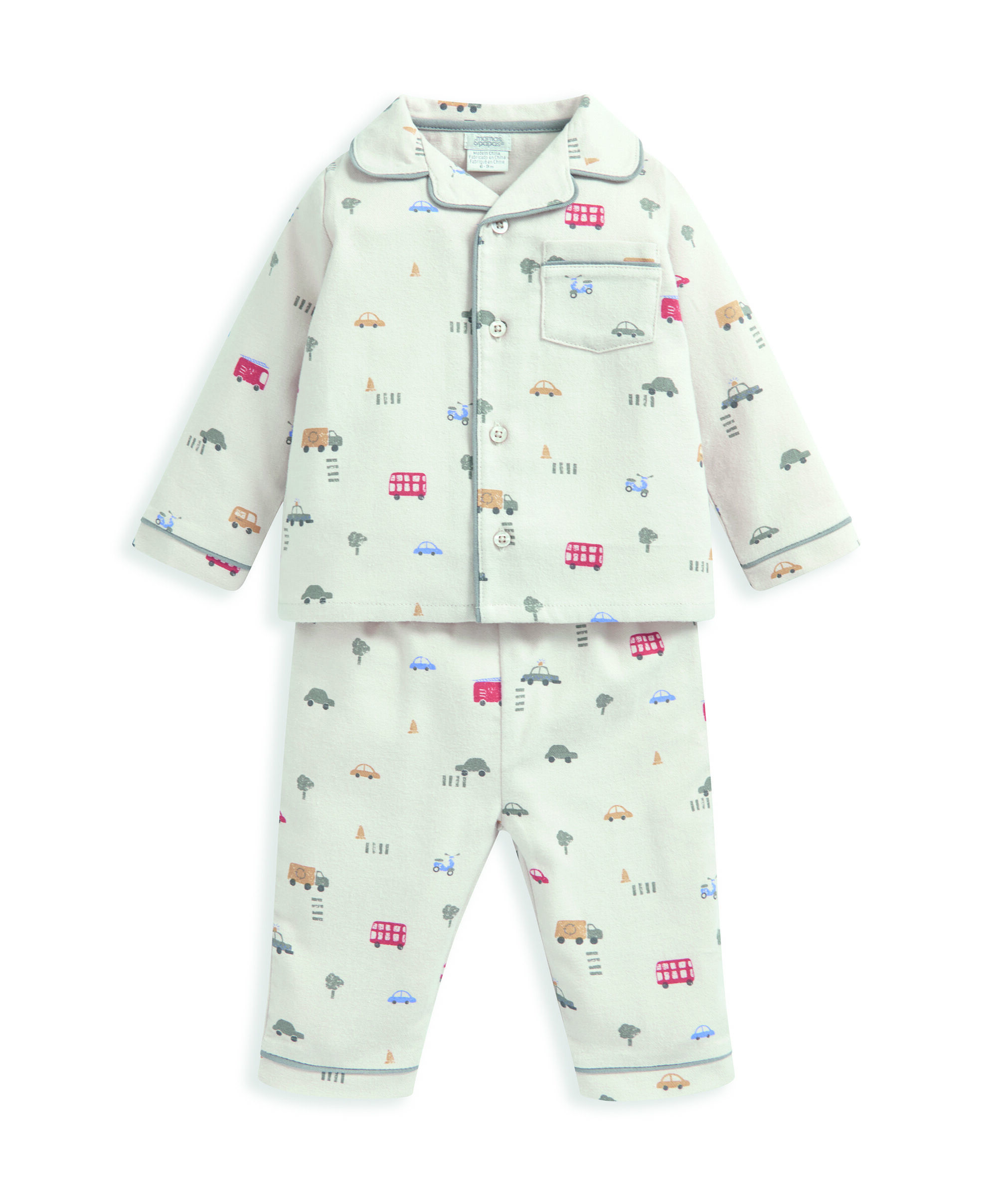 بيجاما منسوجة بنقشة وسائل مواصلات image number 2