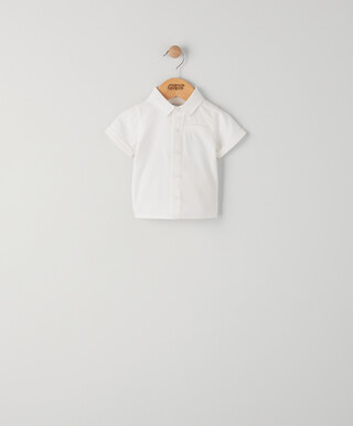 قميص بأكمام قصيرة - أبيض