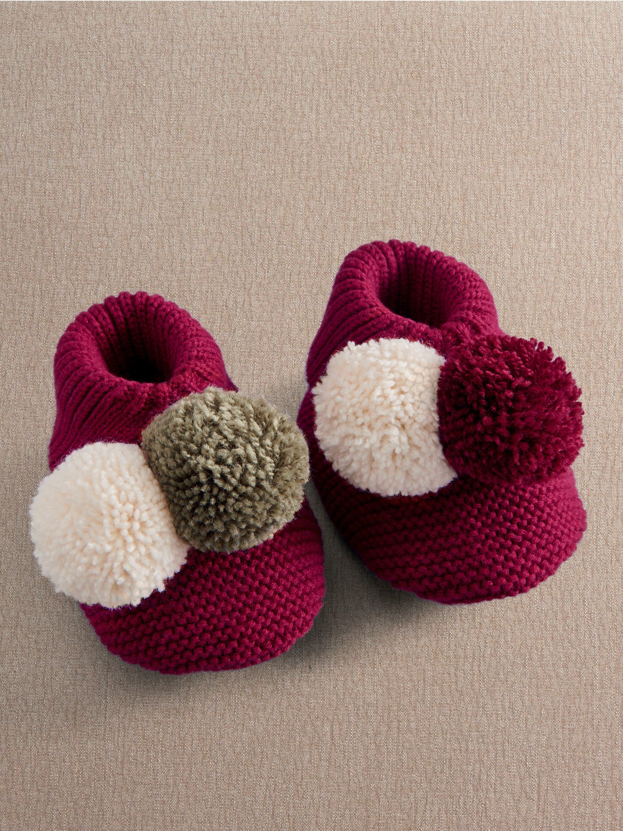 Knitted Pom Pom Booties image number 4