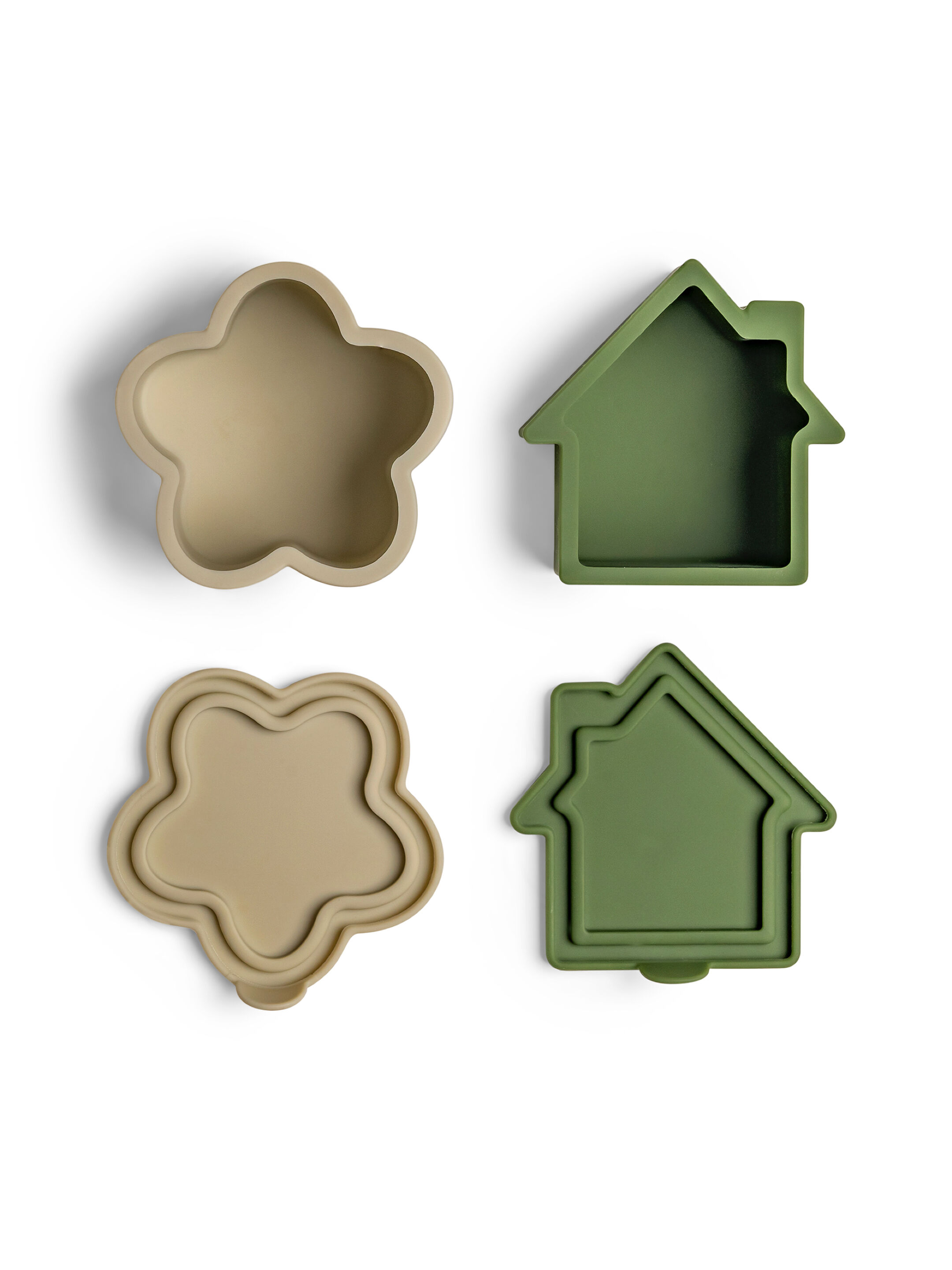 طقم منظمات صندوق غداء سيليكون من سيترون - 4 قطع بلون كراميل/أخضر/رمادي image number 4