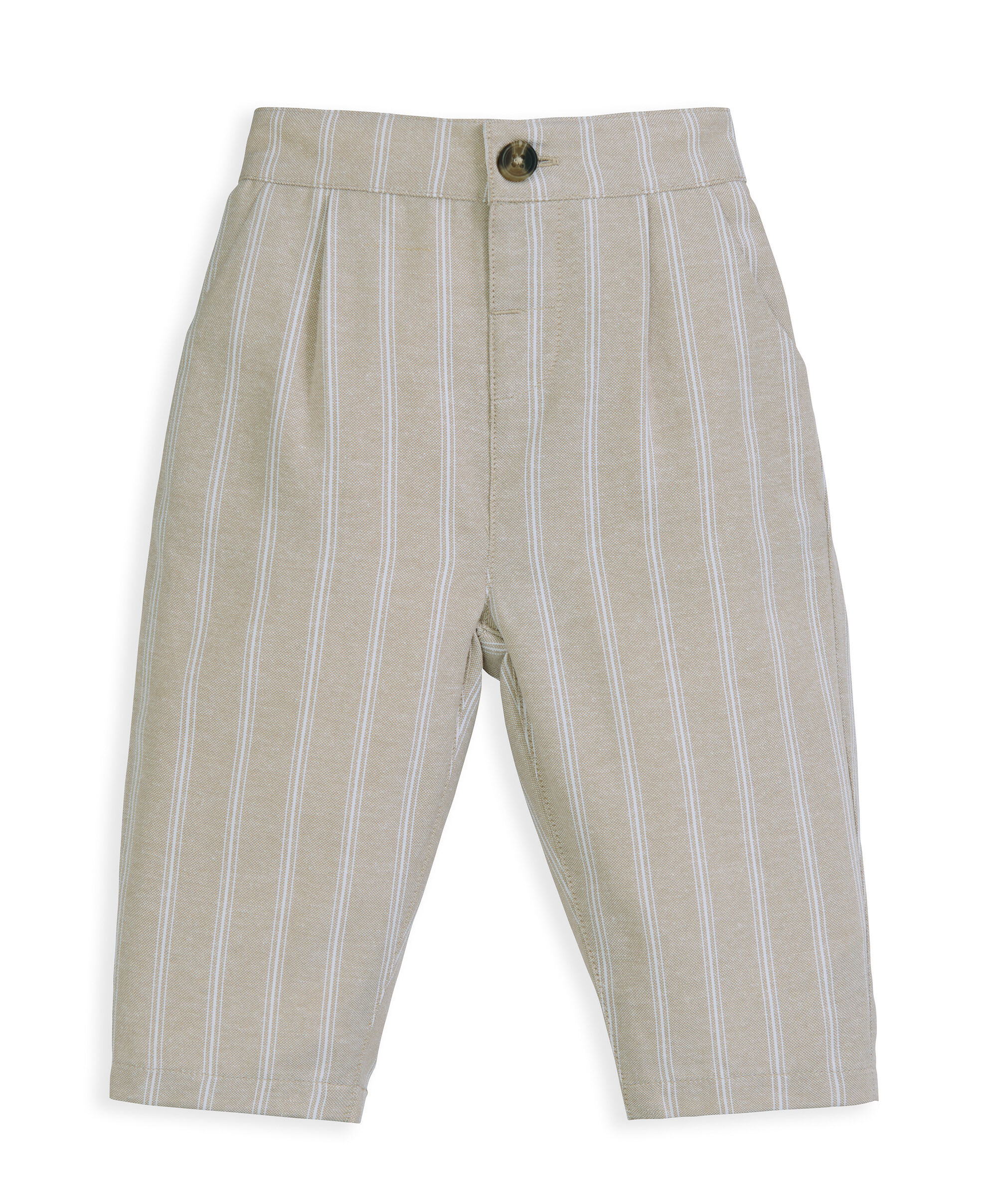 بدلة مخططة باللون البيج، ثلاث قطع image number 5