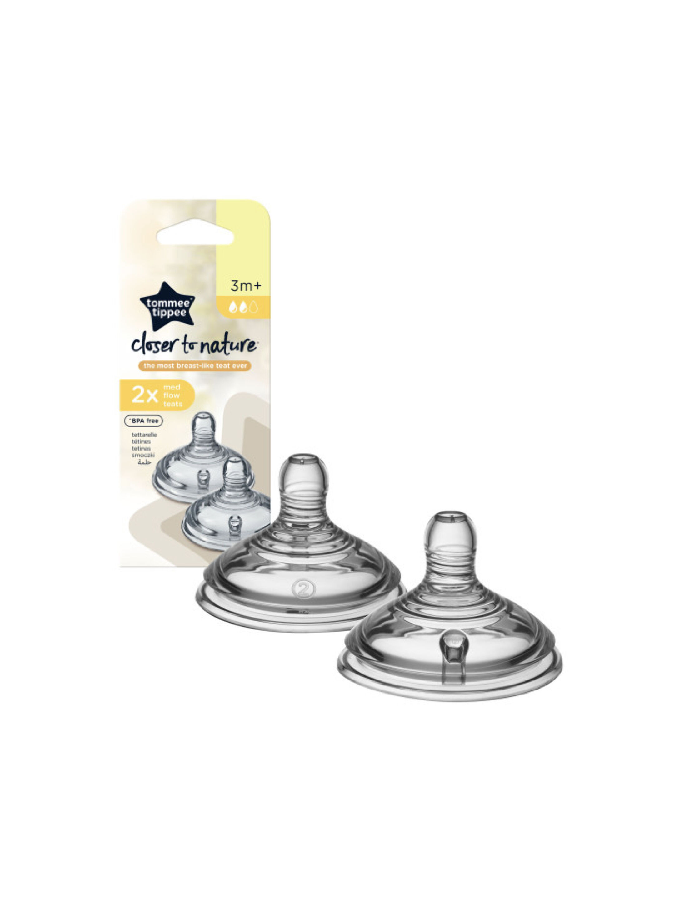 طقم حلمات كلوزر تو نيتشر بتدفق متوسط من تومي تيبي- قطعتان image number 1