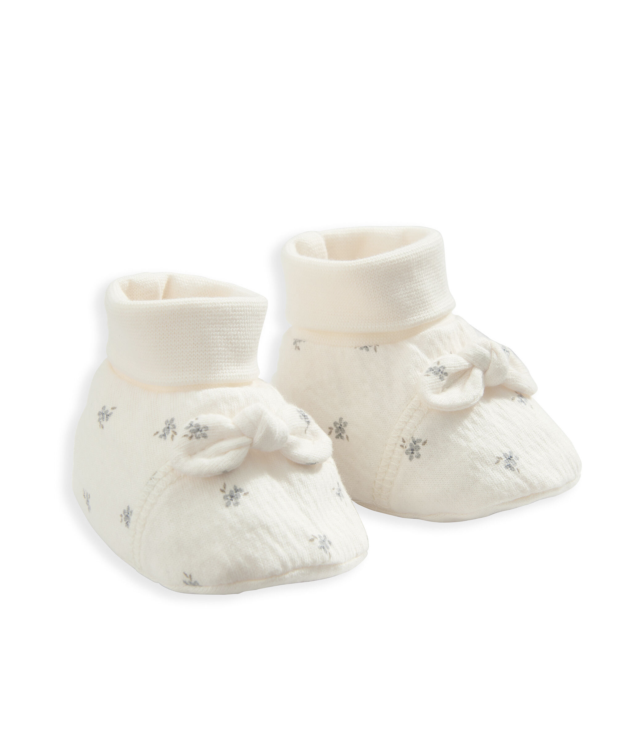 طقم قبعة وجوارب بنقشة زهور - أزرق image number 3