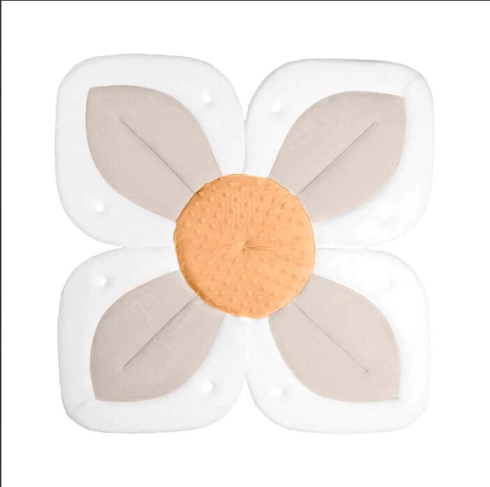 وسادة استحمام لوتس بلومينغ مع أزرار كبس أبيض/كريمي/عسلي image number 1