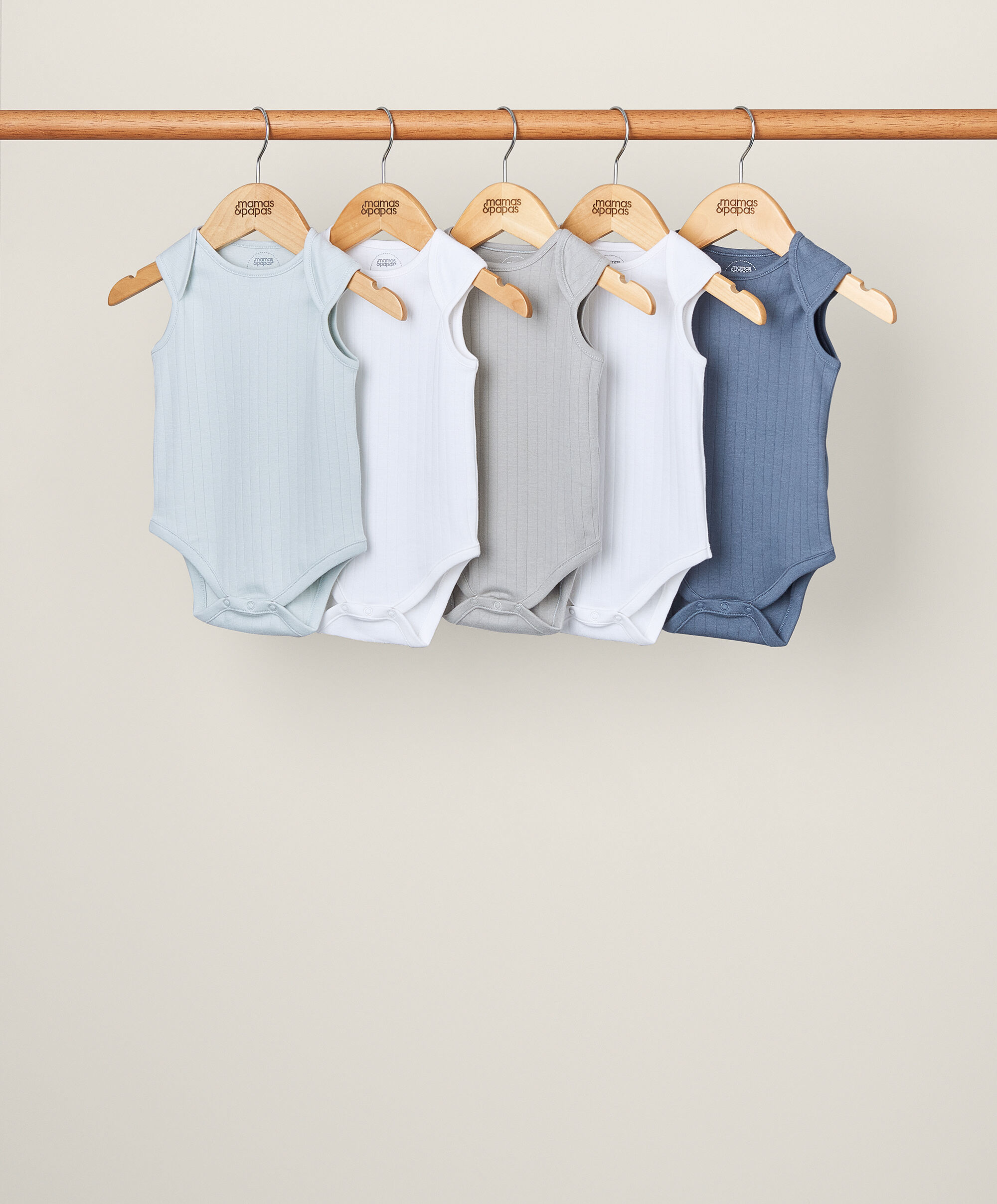 طقم لباس قطعة واحدة بدون أكمام ويلكوم تو ذا وورلد بلون أزرق - 5 قطع image number 1