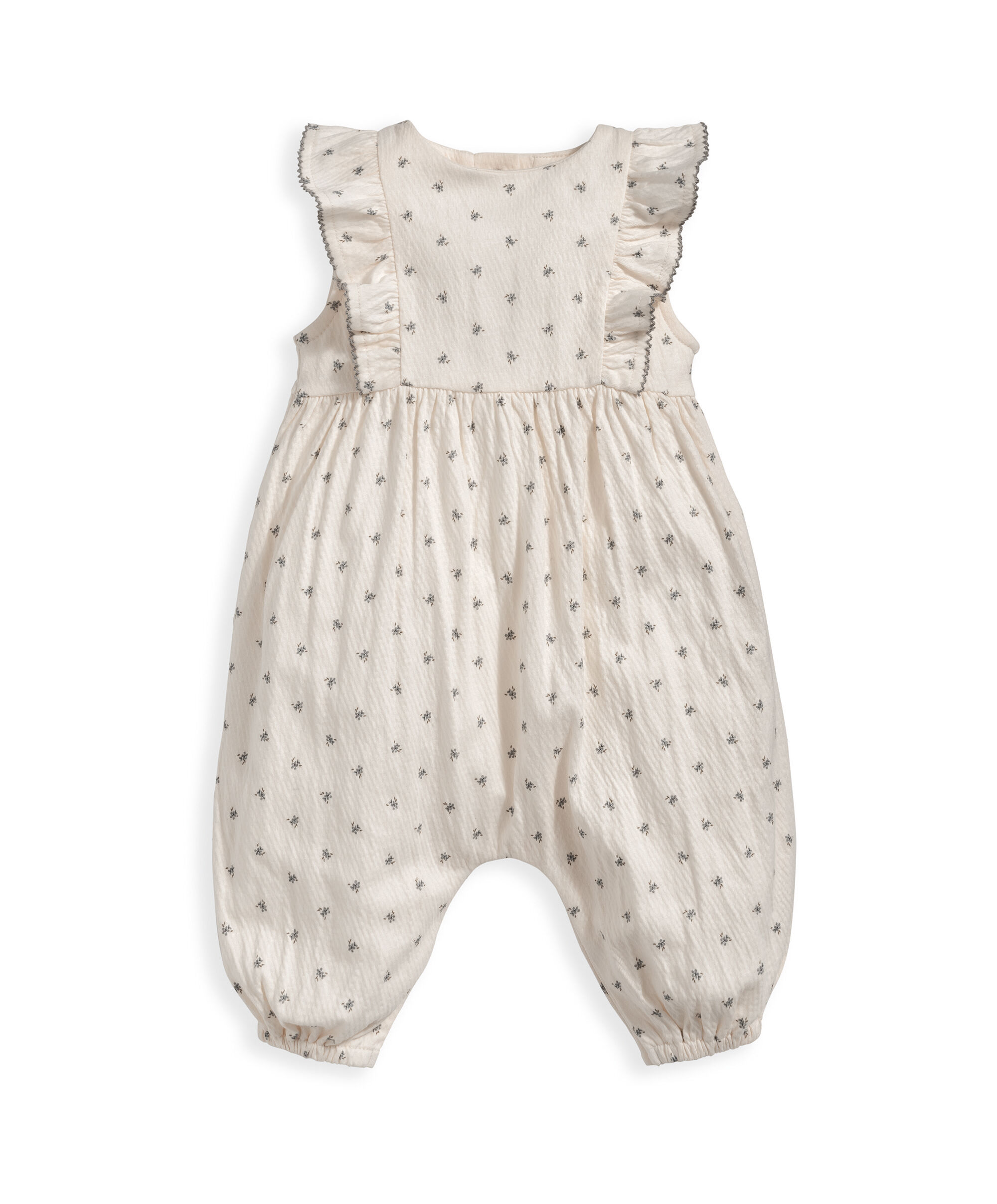 رومبر بكشكش ونقشة زهور - أزرق image number 2