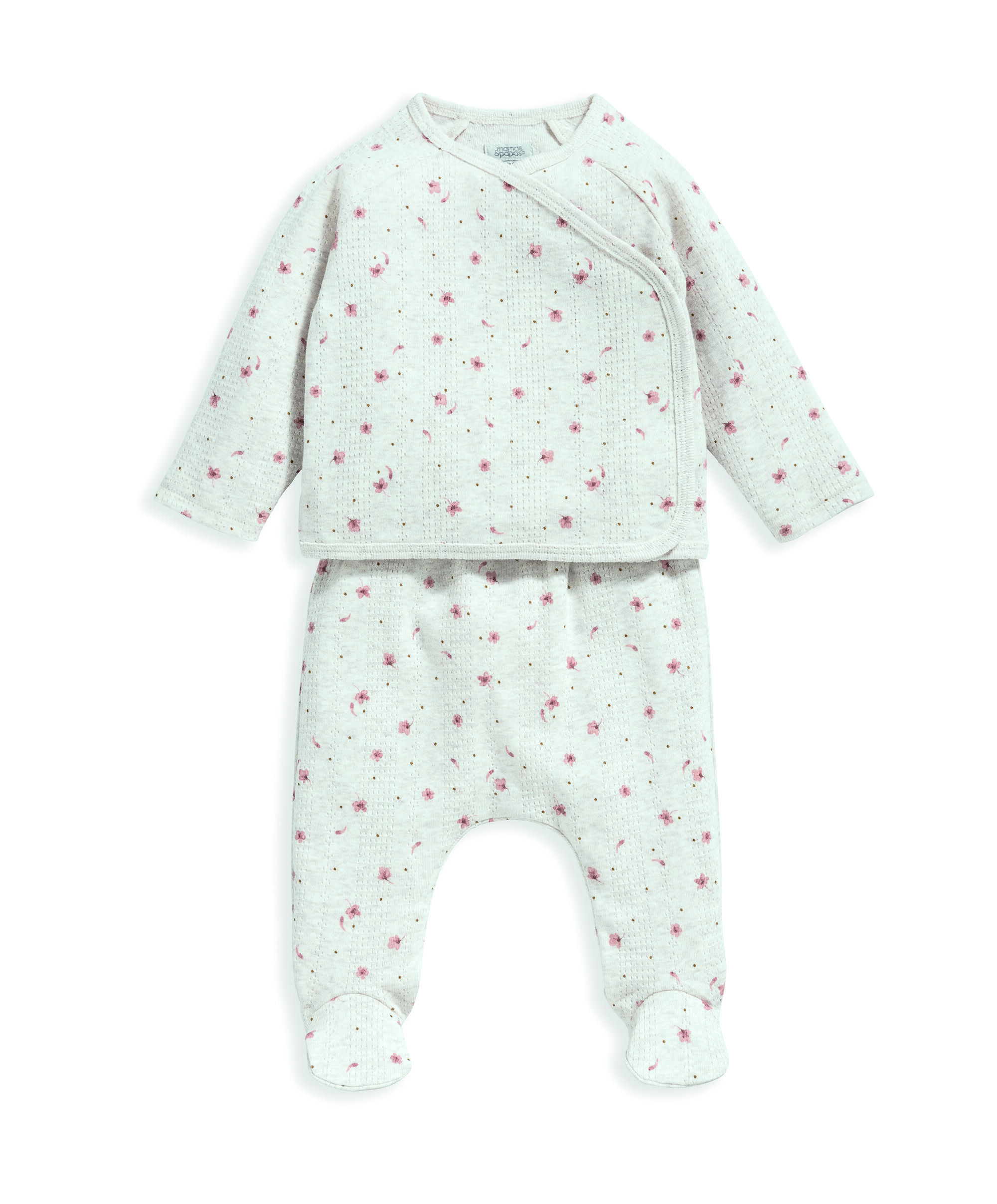 طقم جيرسيه بنقشة زهور بونتيل - قطعتان image number 2