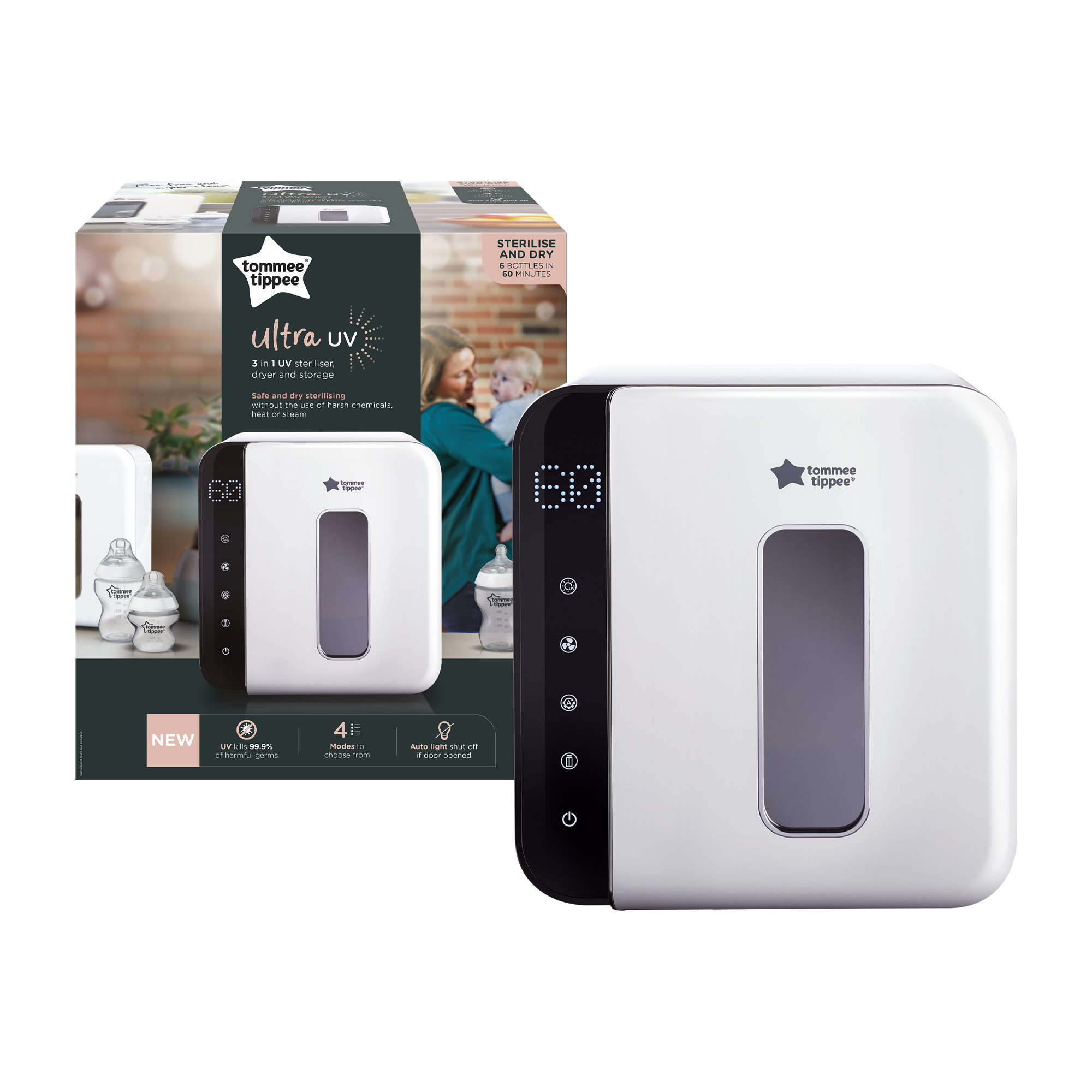 جهاز التعقيم بالأشعة فوق البنفسجية لرضّاعات الأطفال من تومي تيبي 3 في 1 &ndash; للتعقيم، التجفيف والتخزين image number 1