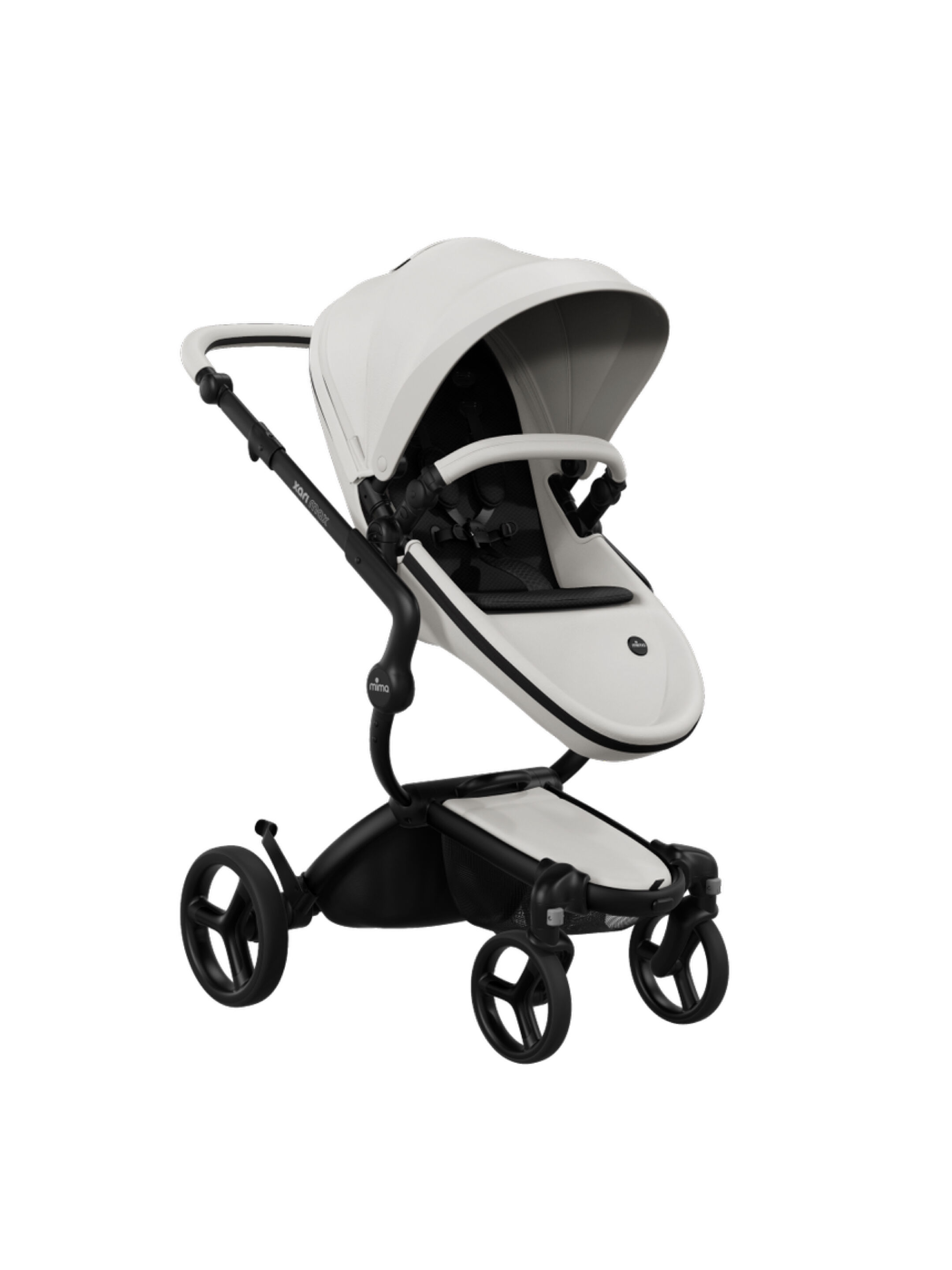 طقم هيكل زاري ماكس أسود ومقعد عربة أطفال أبيض ومجموعة مقعد عربة أطفال لحديثي الولادة أسود image number 1