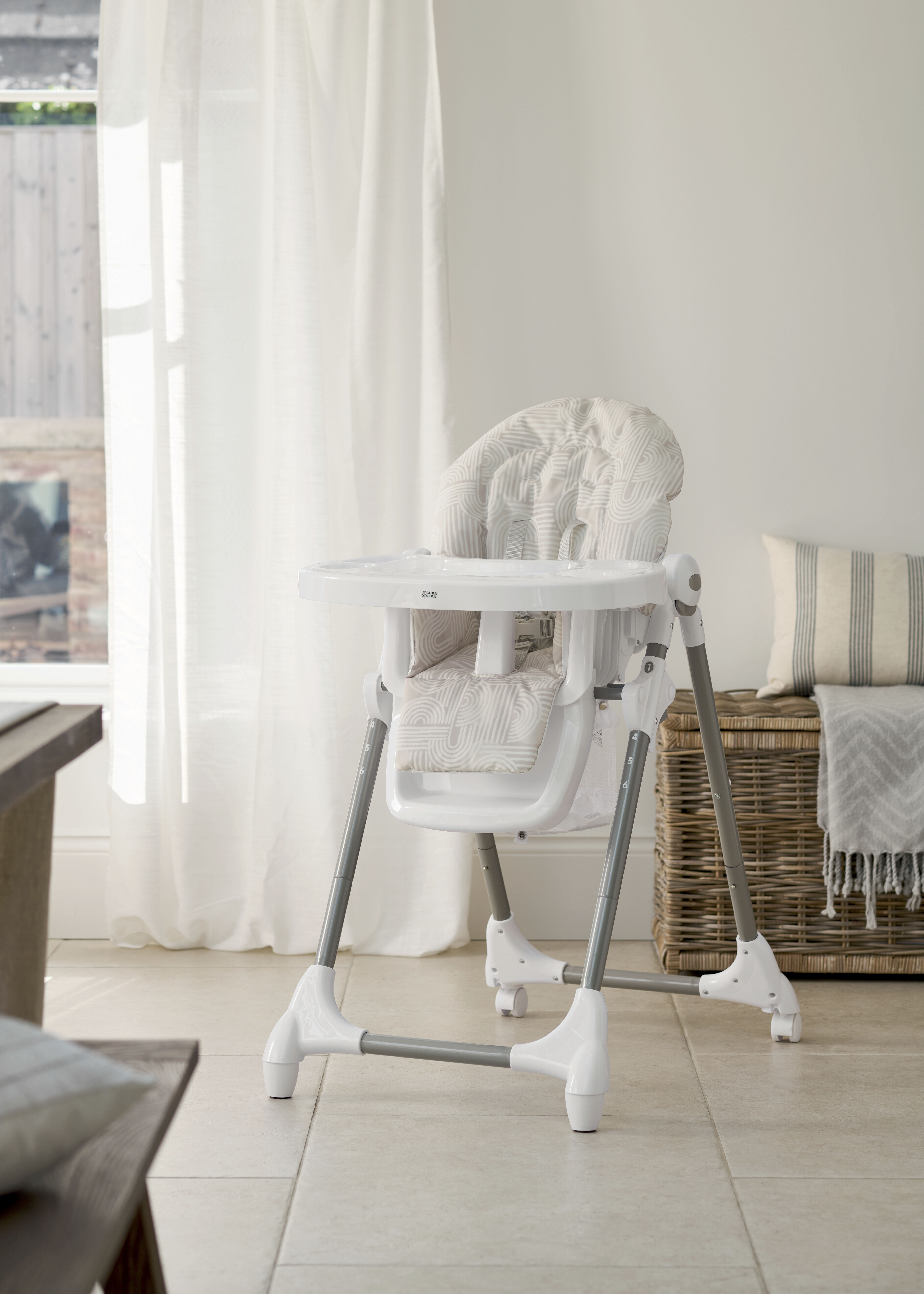 كرسي سناكس مرتفع - نقشة طبيعية منسوجة image number 1