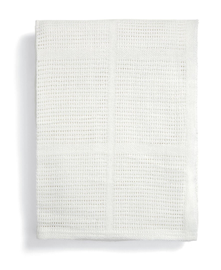 بطانية منسوجة كبيرة - أبيض image number 2
