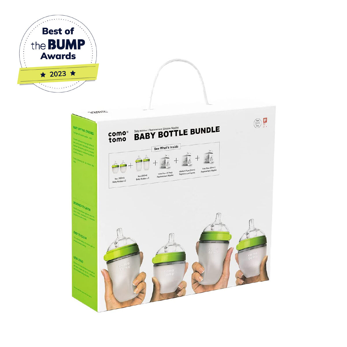 مجموعة زجاجات رضاعة كوموتومو بلون أخضر image number 1
