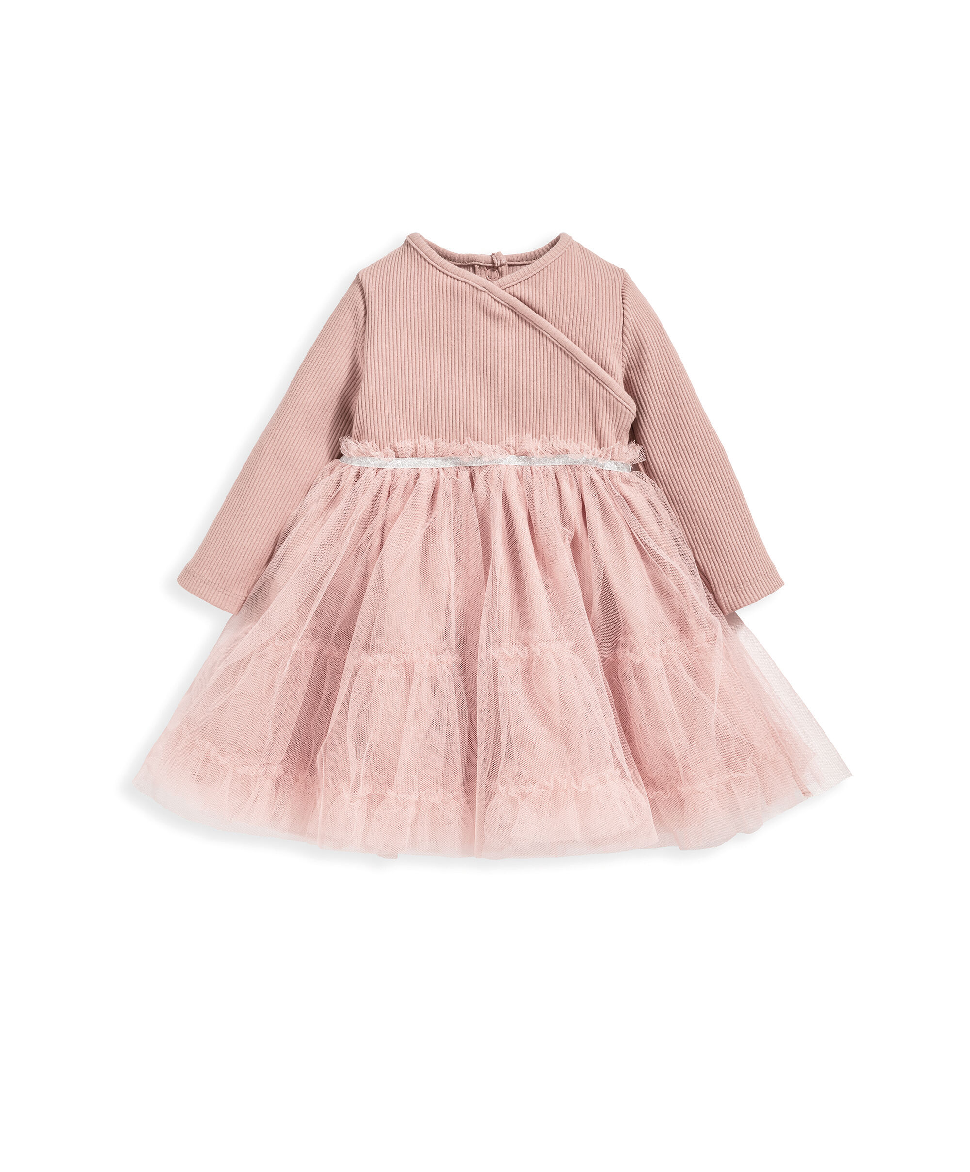 فستان بتصميم ملفوف - وردي image number 2