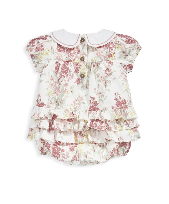 رومبر بياقة صدفية ونقشة زهور رومبر بياقة صدفية ونقشة زهور image number 3