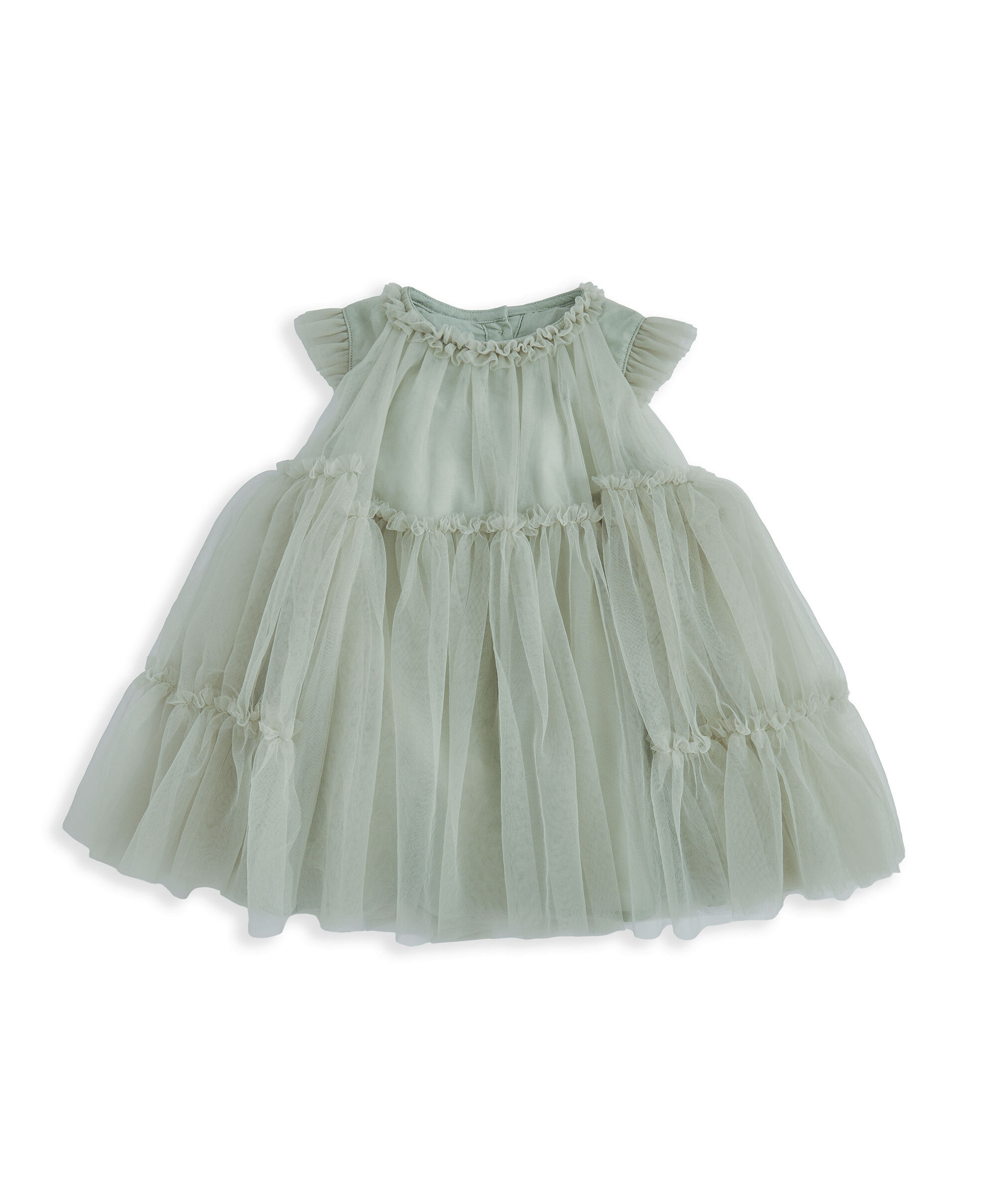 فستان أخضر قماش شبكي image number 2