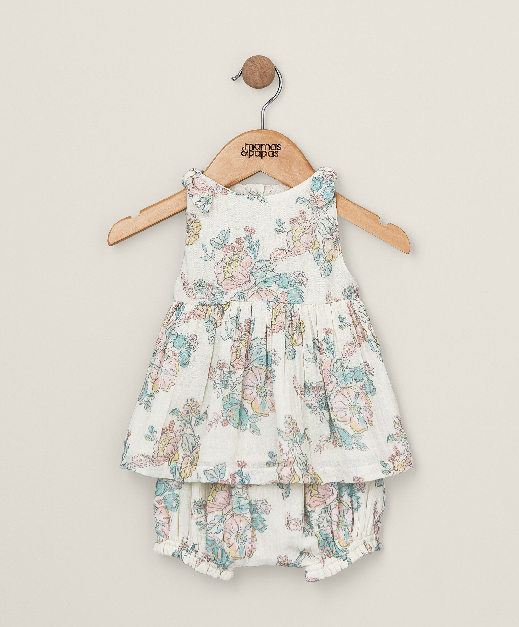 طقم تي شيرت وسروال تحتي بنقشة زهور - قطعتان image number 1