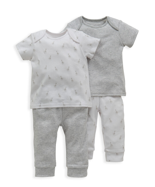 طقم بيجاما بنقشة مخططة طقم بيجاما بنقشة مخططة image number 1