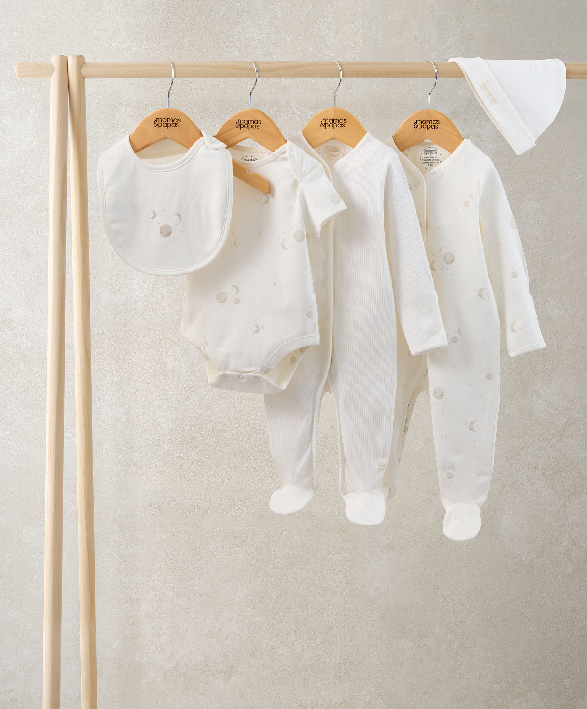Celestial Newborn 5 Piece Set - Sleepsuits, Bodysuits & Bib image number 1