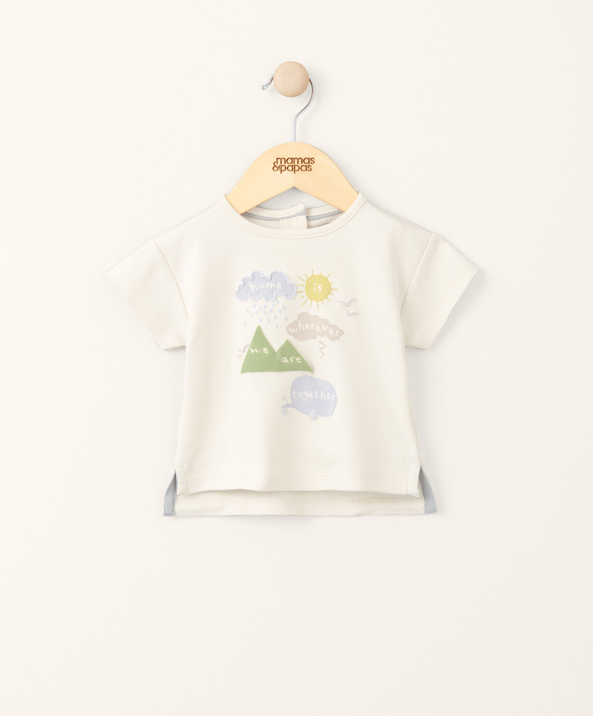 تي شيرت بطبعة Home - أبيض كريمي image number 1