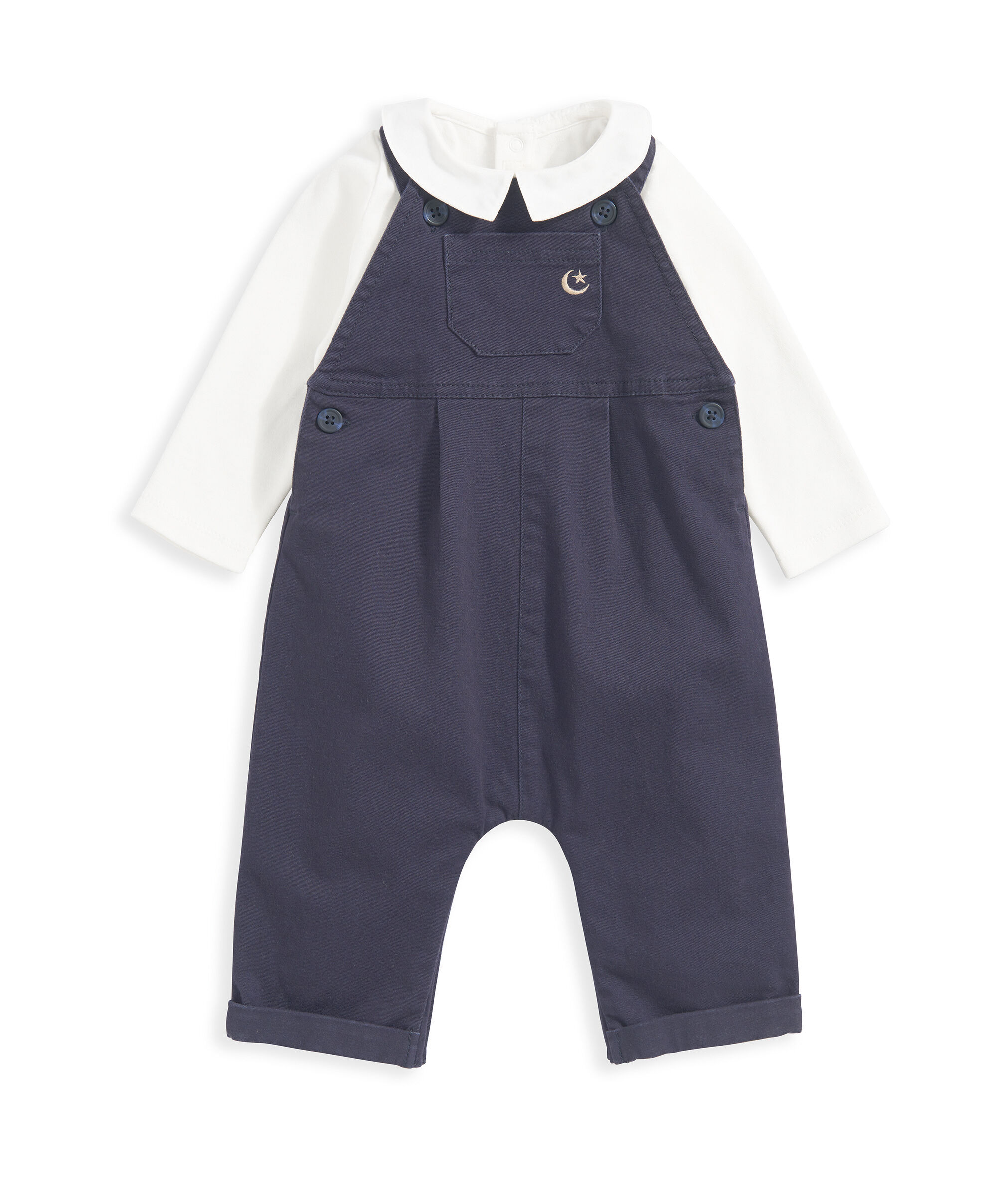 طقم دنغري منسوج ولباس قطعة واحدة - أزرق image number 2