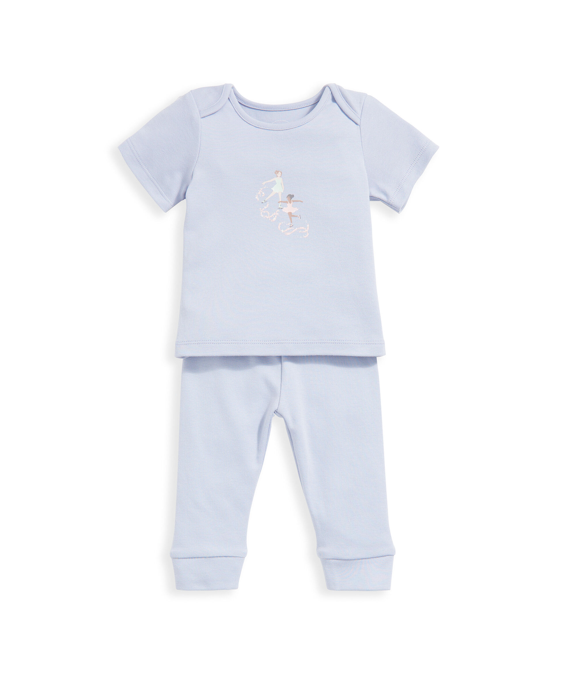 طقم بيجاما جيرسيه بنقشة راقصة باليه على الثلج - قطعتان بلون وردي image number 3