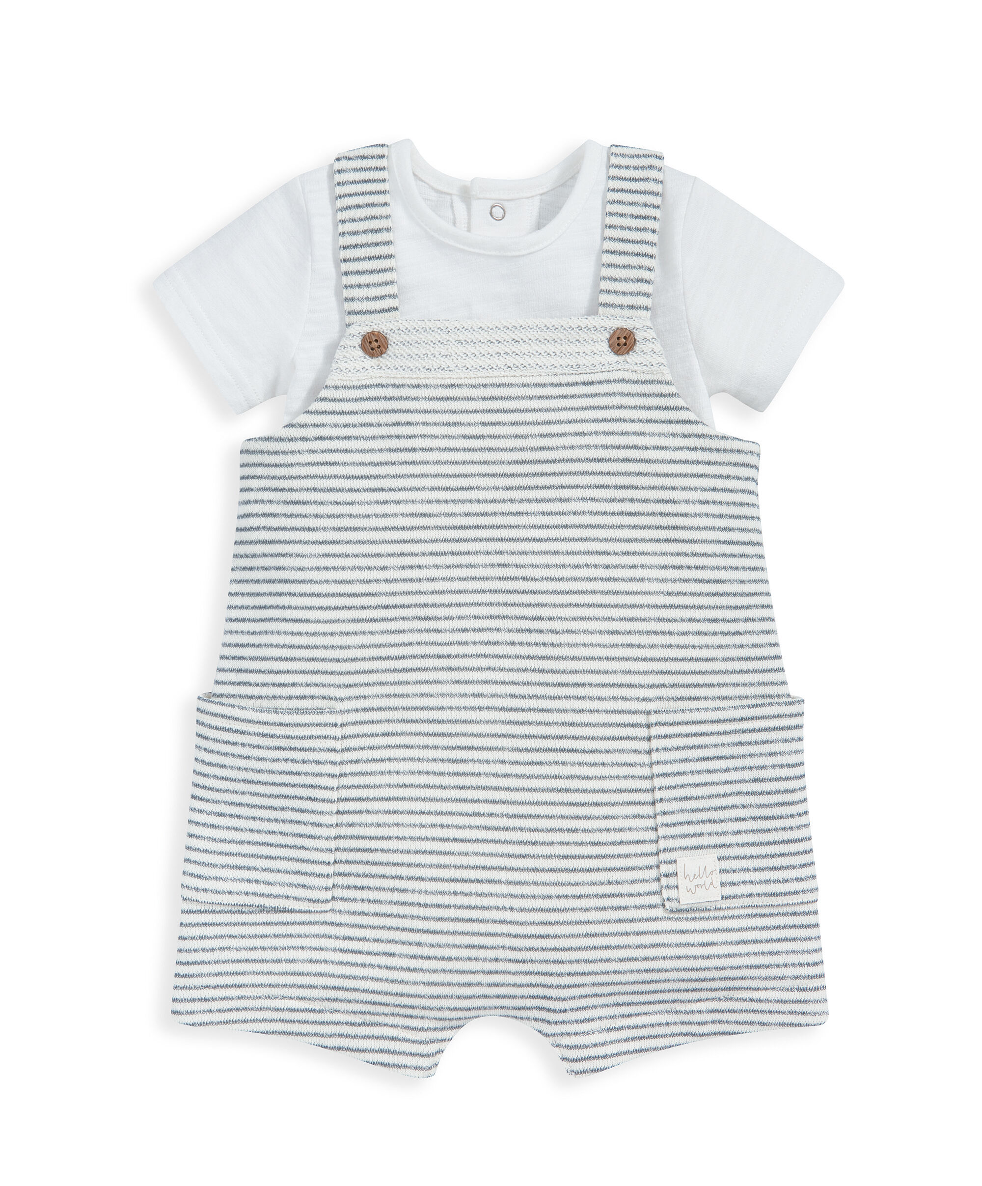 طقم رومبر مخطط ولباس قطعة واحدة - قطعتان image number 2