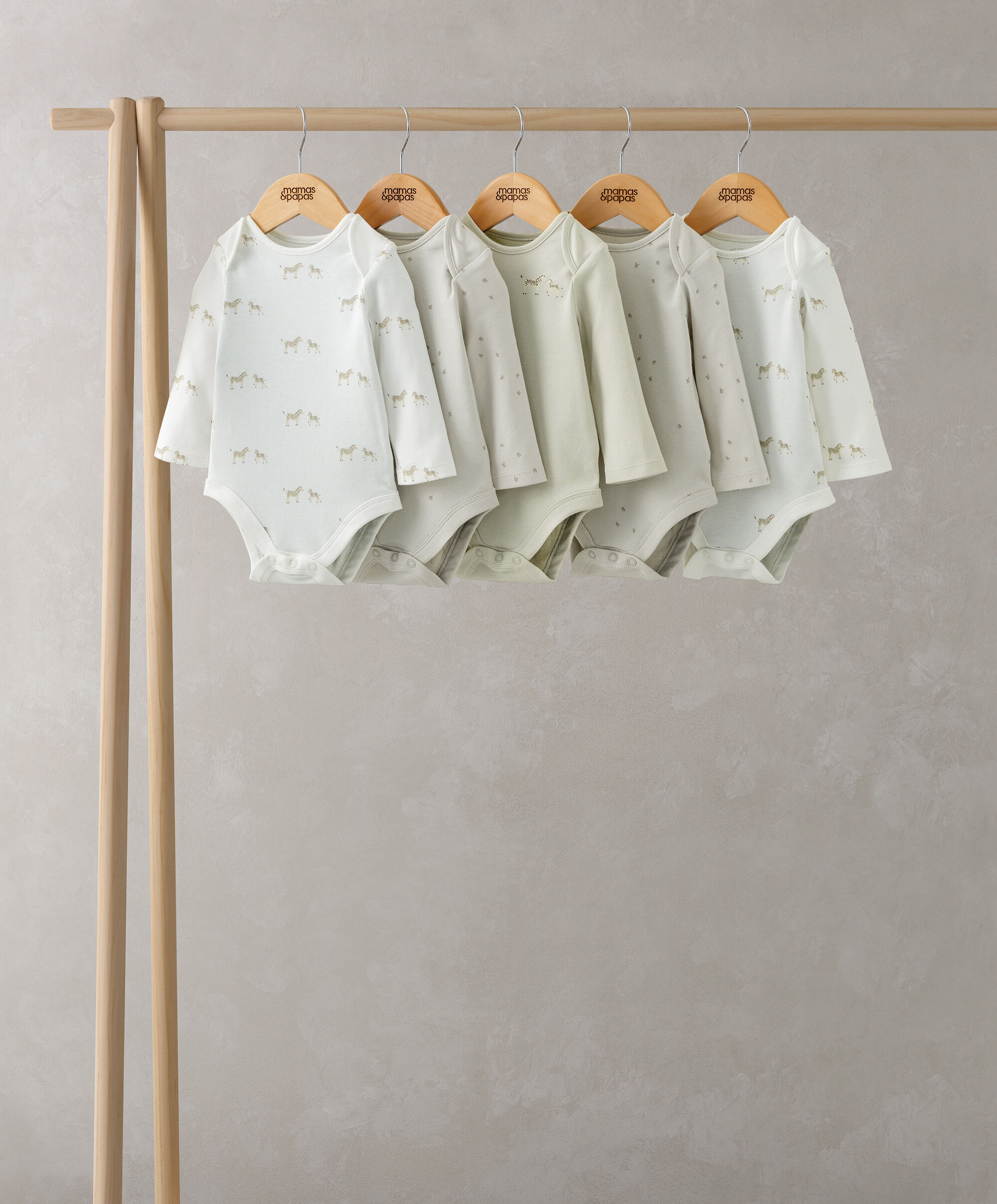 طقم لباس قطعة واحدة بأكمام طويلة ونقشة حيوانات - 5 قطع image number 1