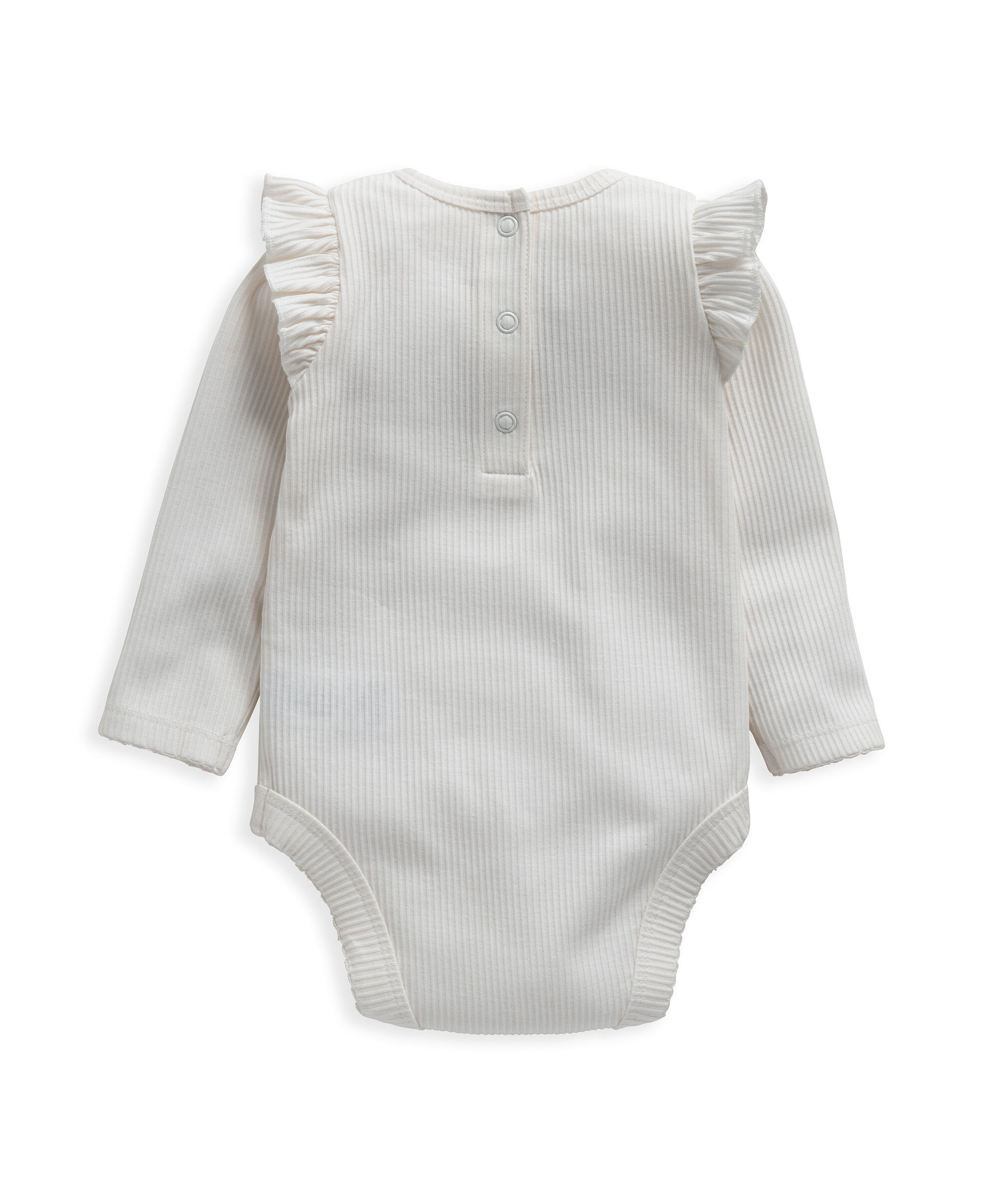 لباس قطعة واحدة بكشكش - أبيض كريمي image number 2