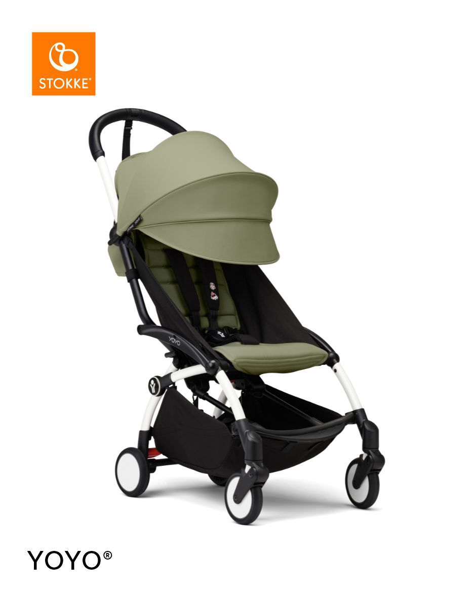 Stokke YOYO3 White Frame with 6+ Color Pack - Olive & Cup Holder (3 Pieces) image number 2