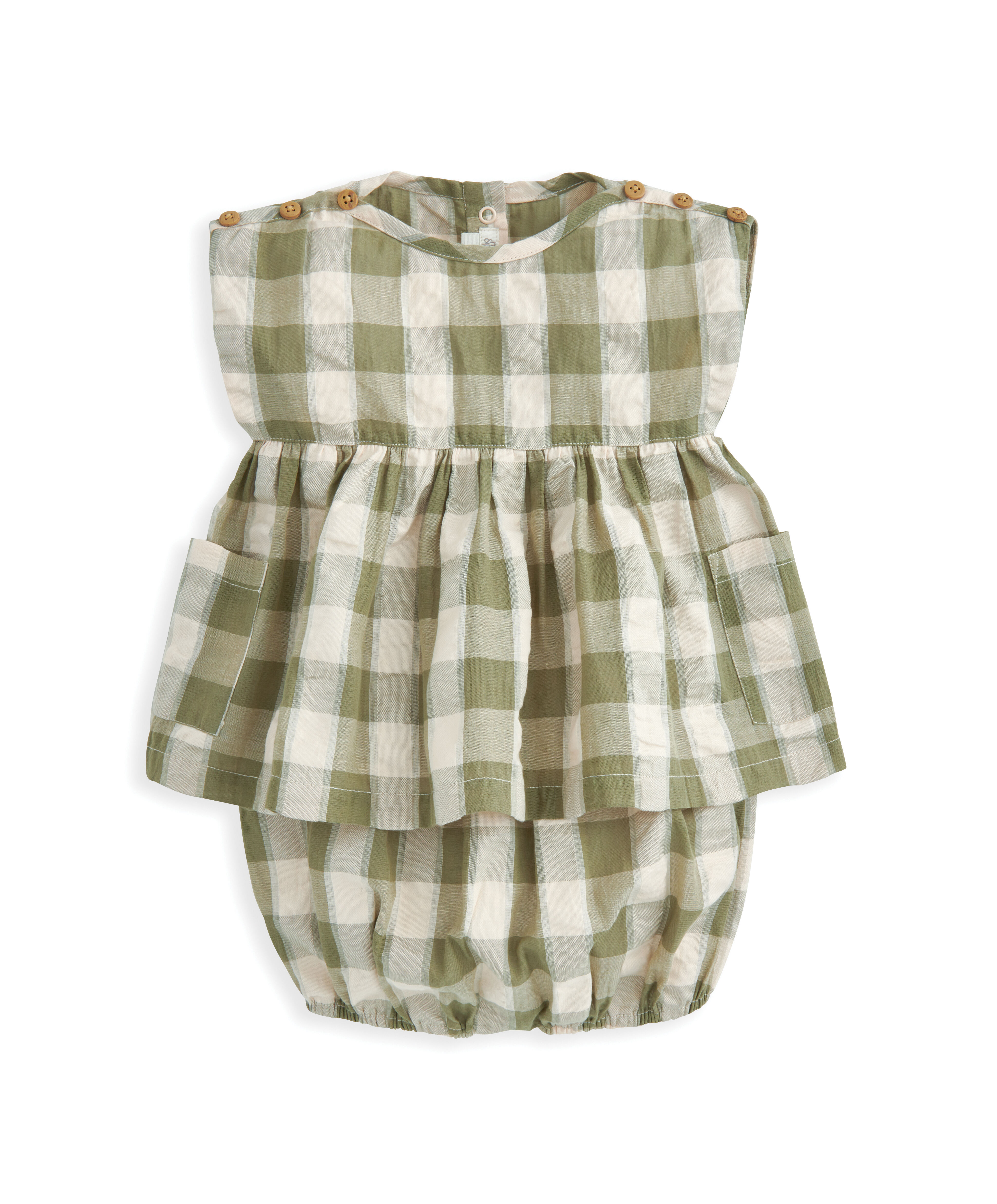 طقم بنقشة مربعات غينغهام - قطعتان image number 2