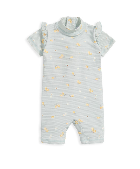 بدلة سباحة بأكمام قصيرة ونقشة ليمون بدلة سباحة بأكمام قصيرة ونقشة ليمون image number 2