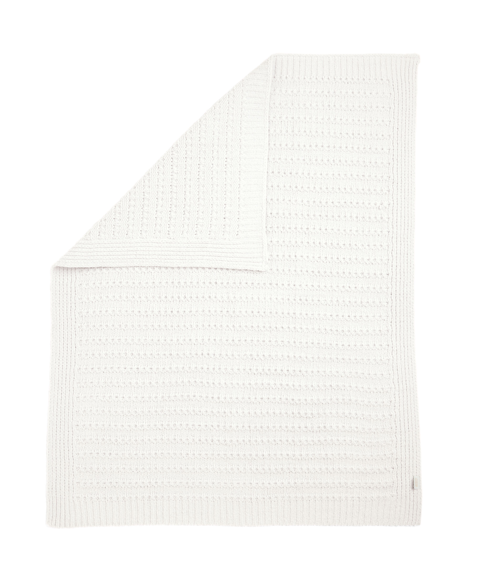 بطانية شينيل مخططة باللون الأبيض image number 3