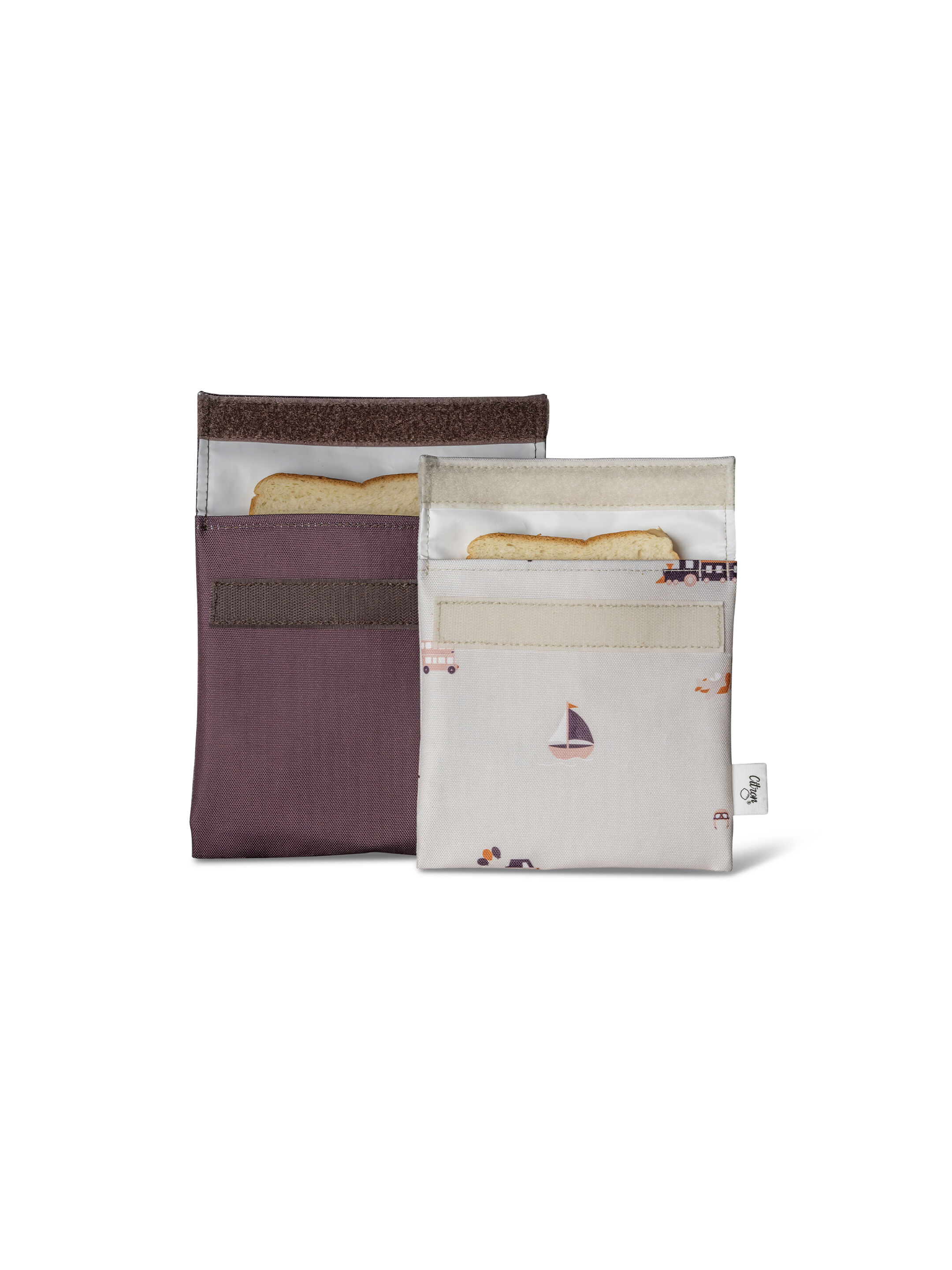 مجموعة أكياس سندويتشات قابلة لإعادة الاستخدام بنقشة مركبات من سيترون - قطعتان image number 4