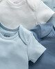 طقم لباس قطعة واحدة بأكمام قصيرة بلون أزرق - 5 قطع image number 2