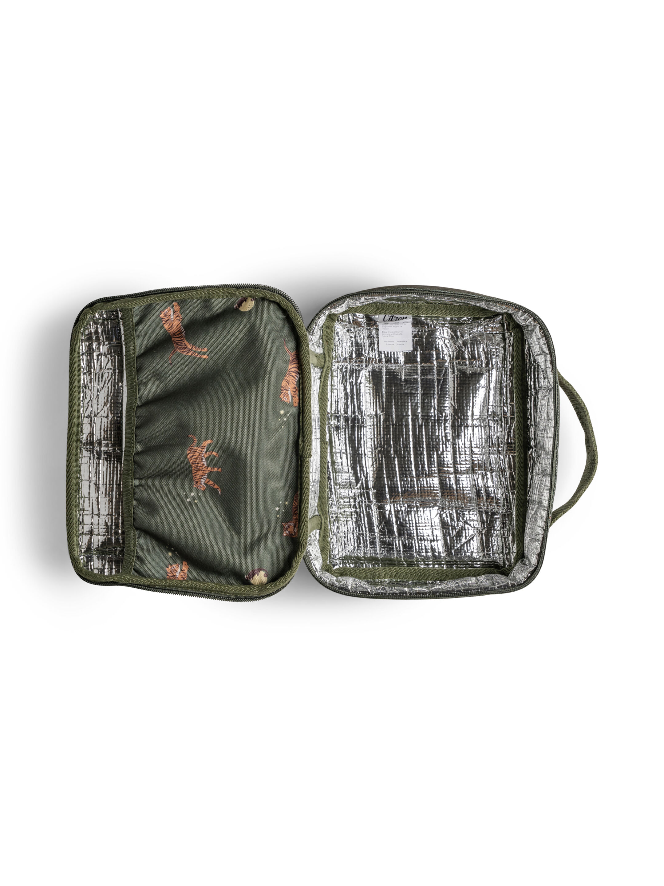 حقيبة غداء عازلة للحرارة بتصميم مربع من سيترون - نقشة نمر image number 5