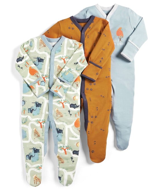 Zoo Sleepsuits - Pack of 3 image number 1