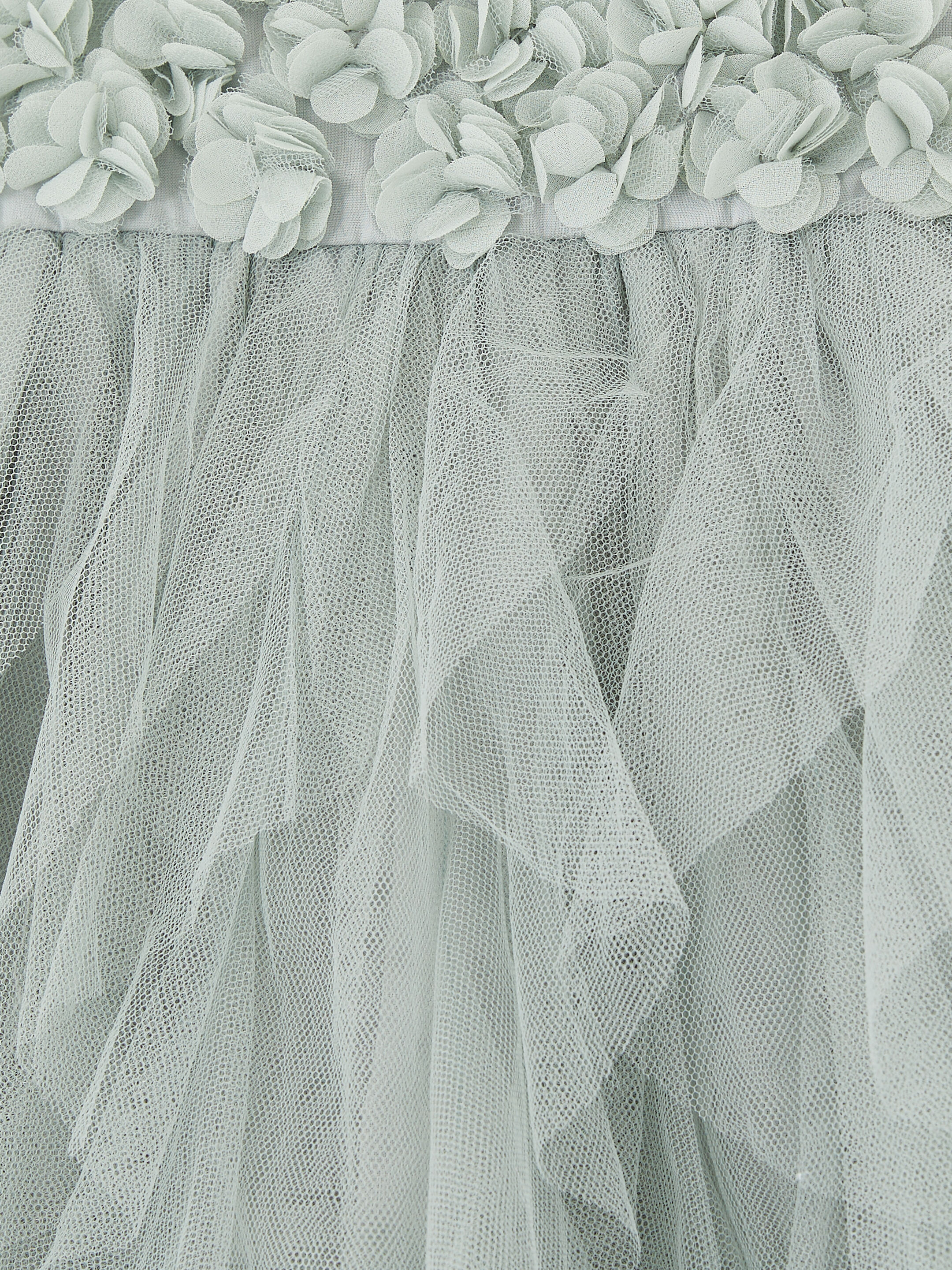 فستان للأطفال بزهور بارزة قماش شبكي image number 3