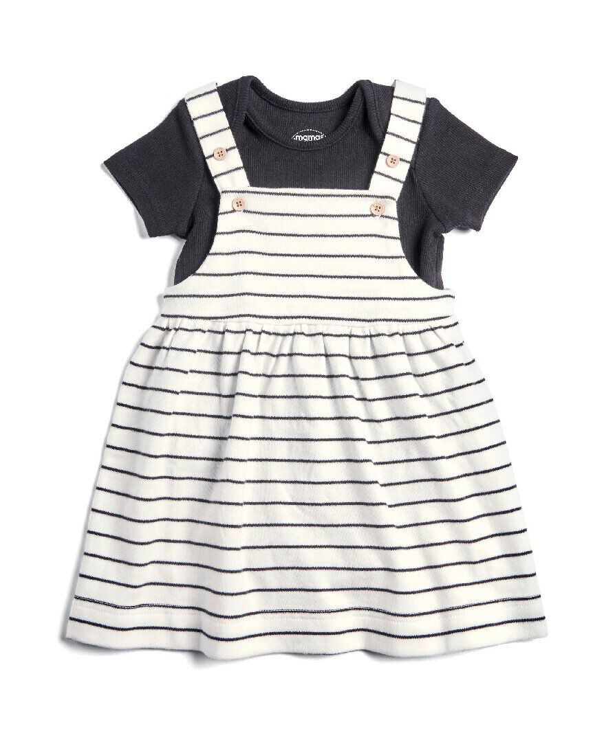 فستان بتصميم مريلة ولباس قطعة واحدة image number 1