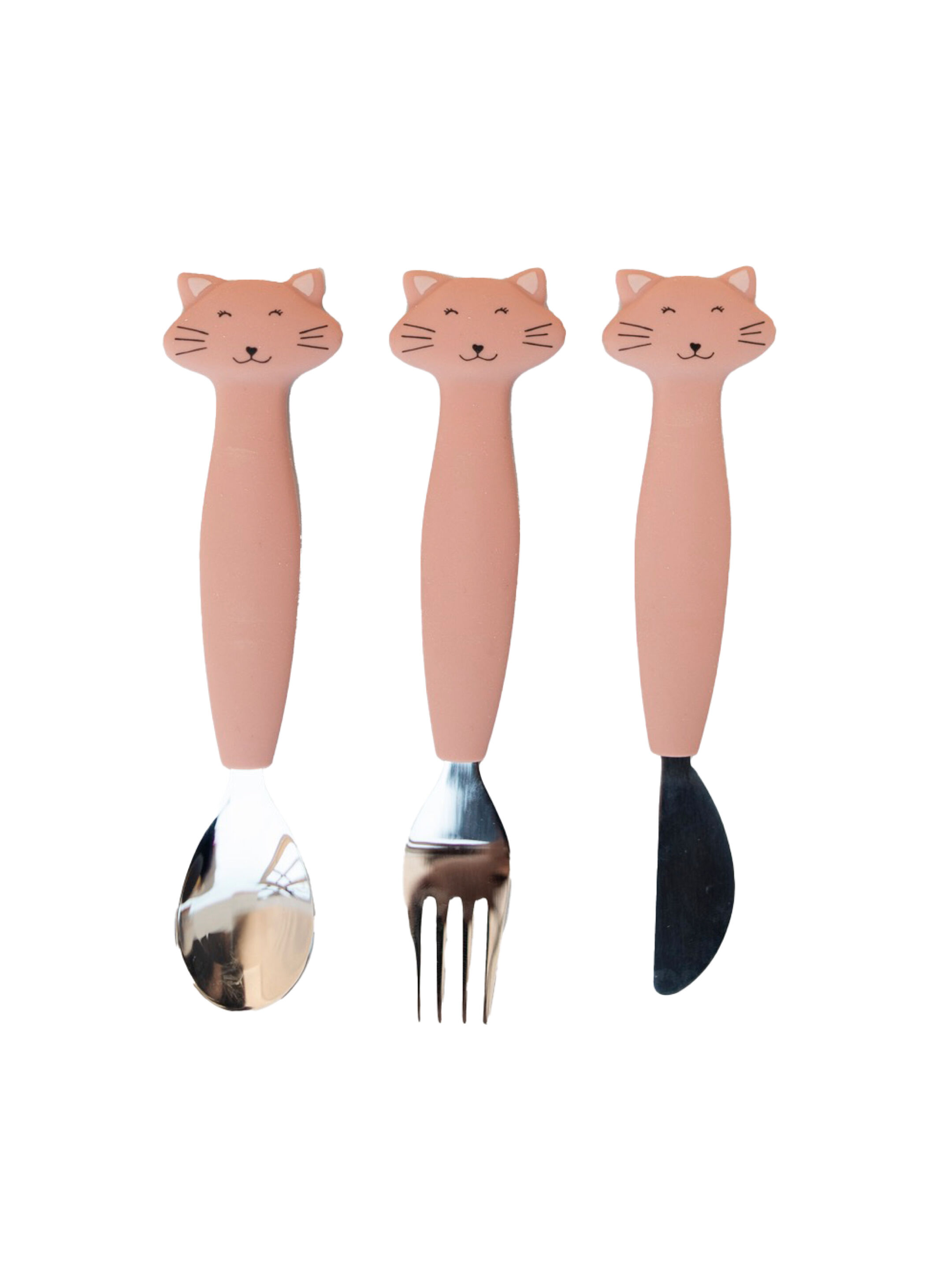 Trixie Stainless Steel Cutlery Set With Silicone Handle - Mrs. Cat image number 2