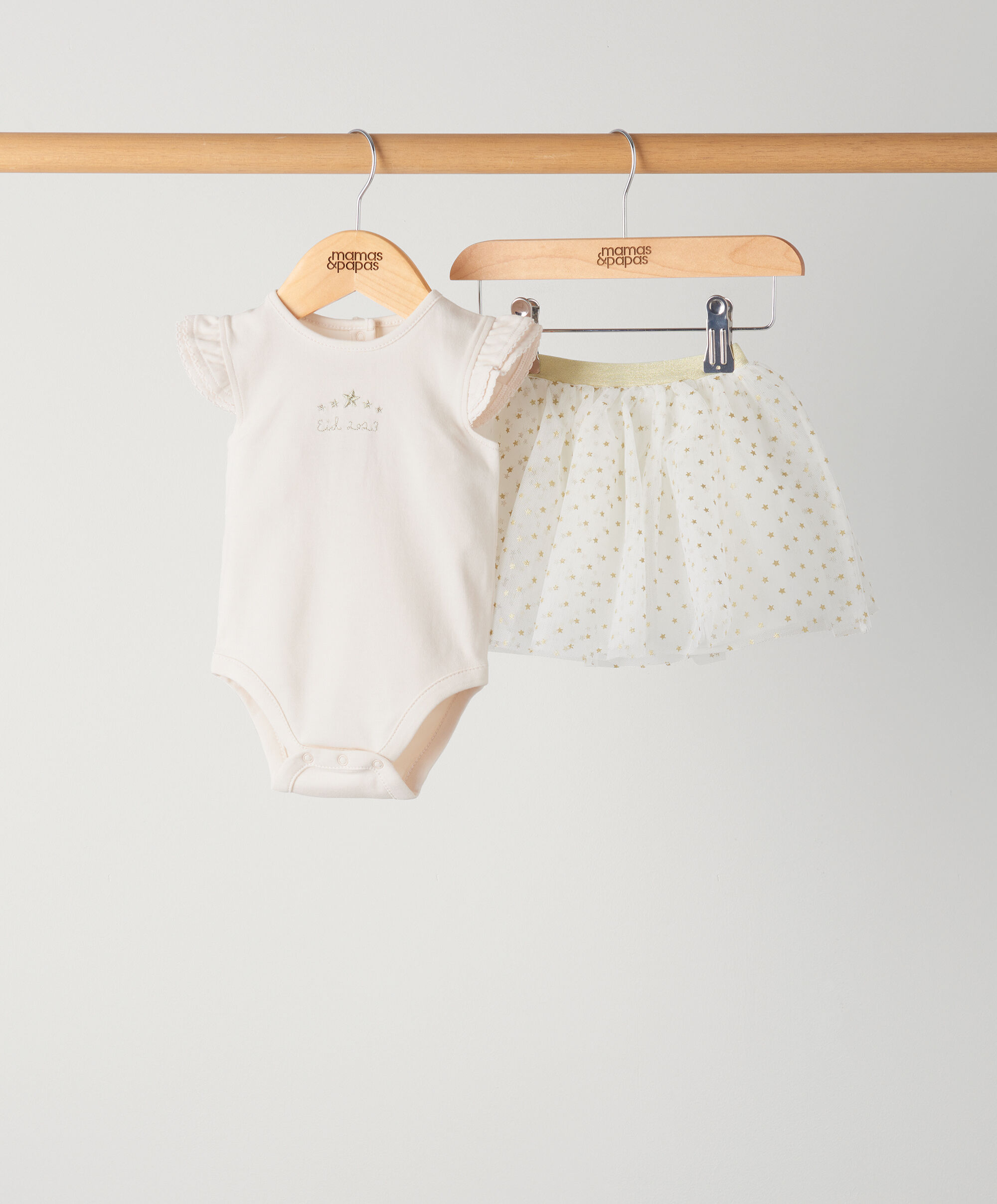 طقم تنورة توتو مزينة بغليتر وردي - قطعتان image number 1