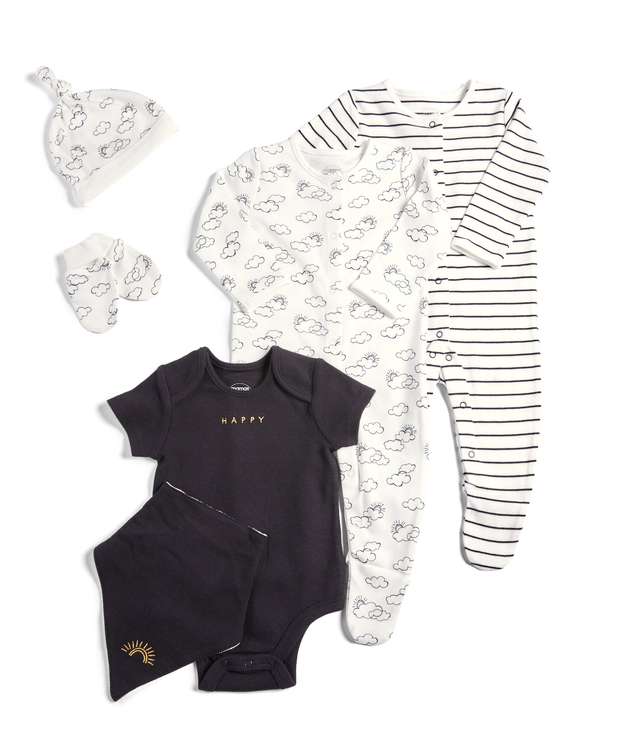 طقم باللونين الأبيض والأسود - 6 قطع image number 1