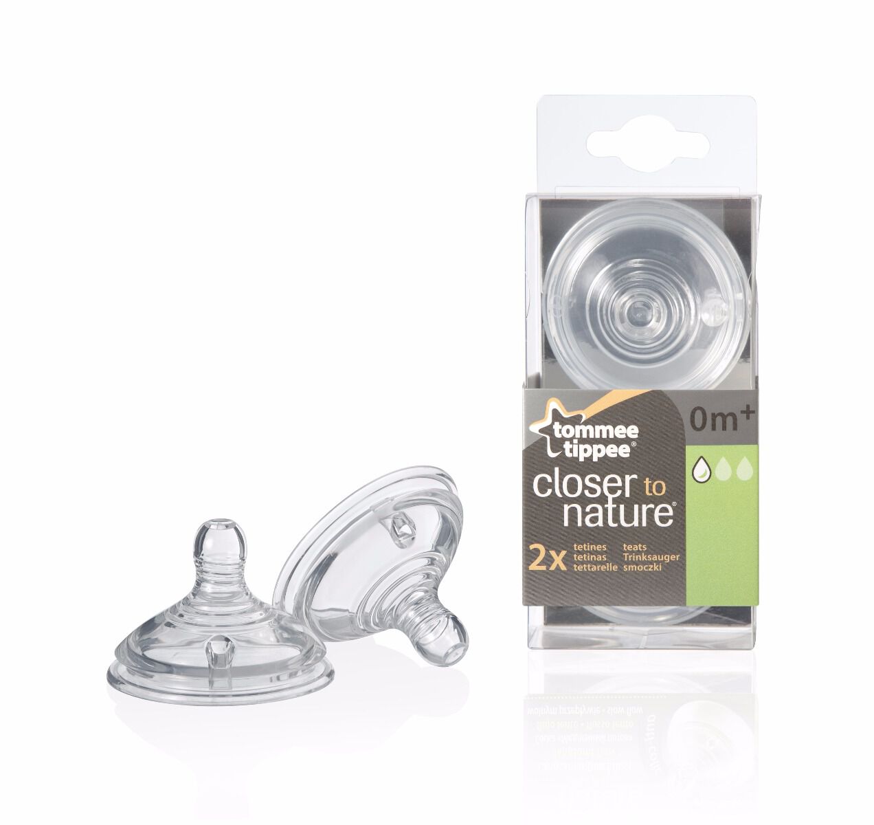 حلمات Closer to Nature Easi-Vent&trade; بطيئة التدفق من Tommee Tippee (عبوة بها قطعتان) image number 1