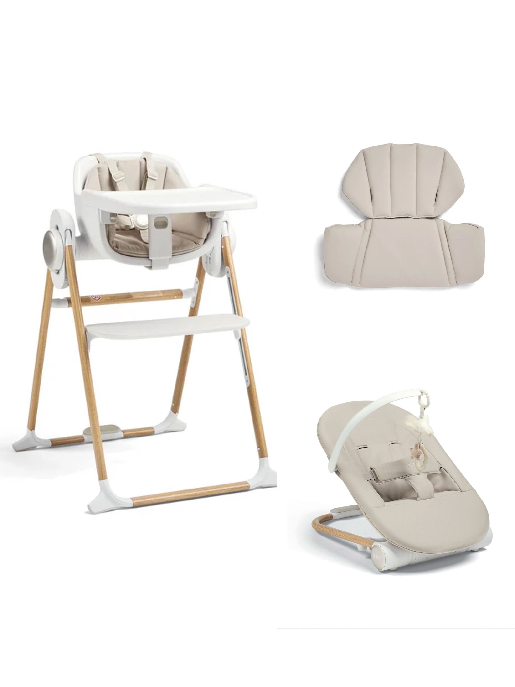 مجموعة كرسي مرتفع إينو مع كرسي هزاز ووسادة - كشمير